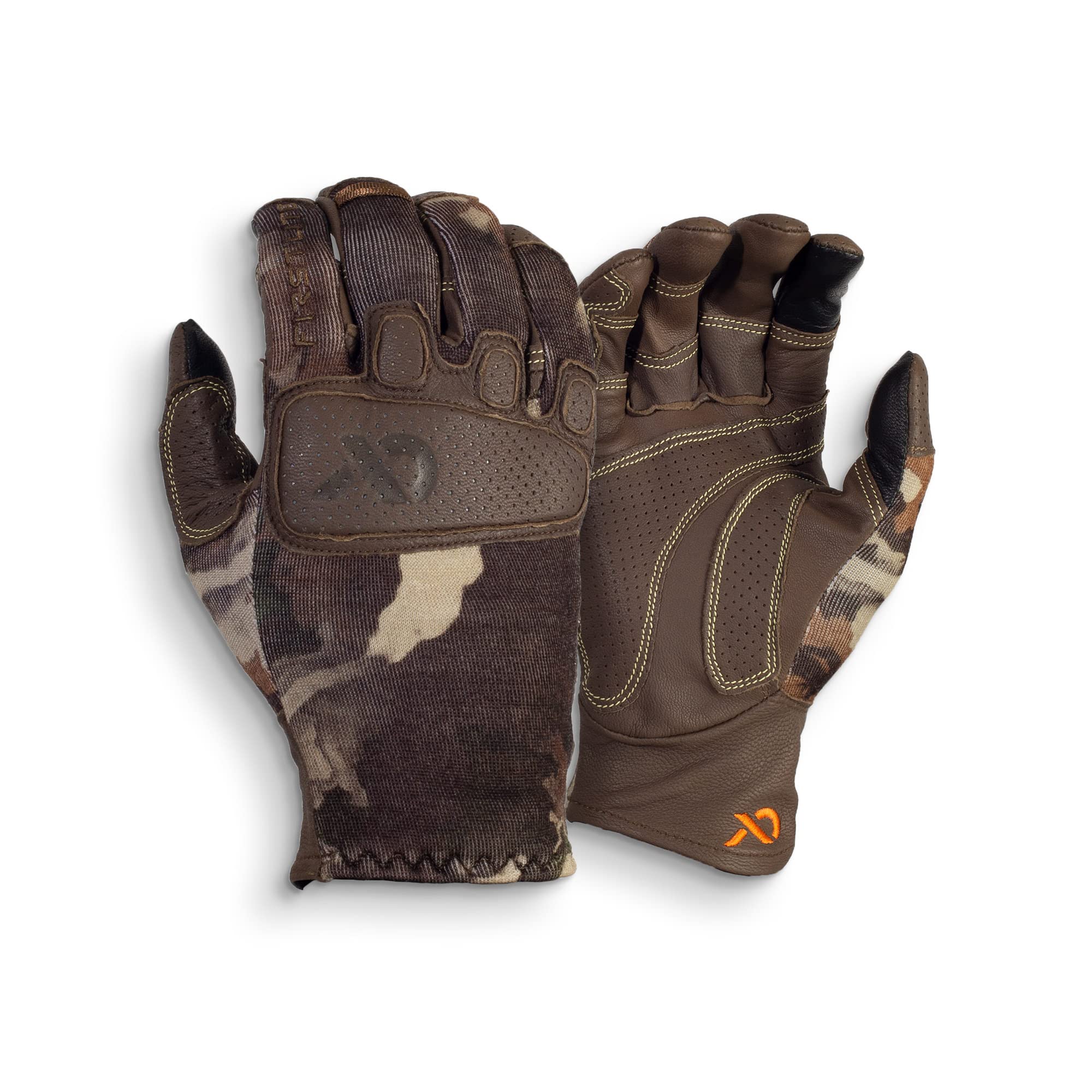 First Lite Shale Touch Hybrid Glove - Lightweight Merino Wool Touchscreen Compatible Camo Hunting Gloves