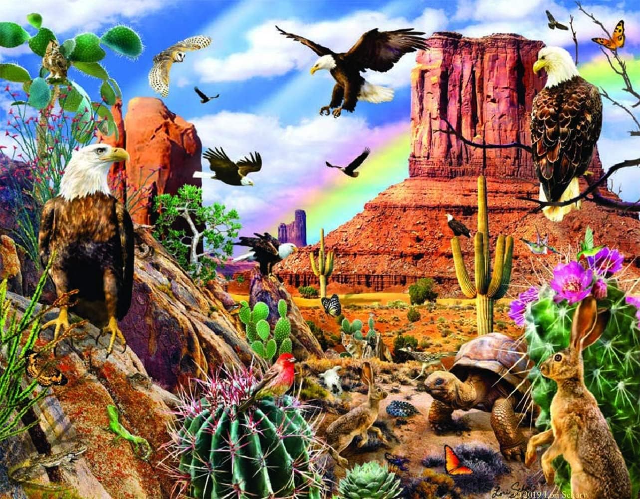 SUNSOUT INC - Desert Eagles - 1000 pc Jigsaw Puzzle by Artist: Lori Schory - Finished Size 20" x 27" - MPN# 35156 - Image 3