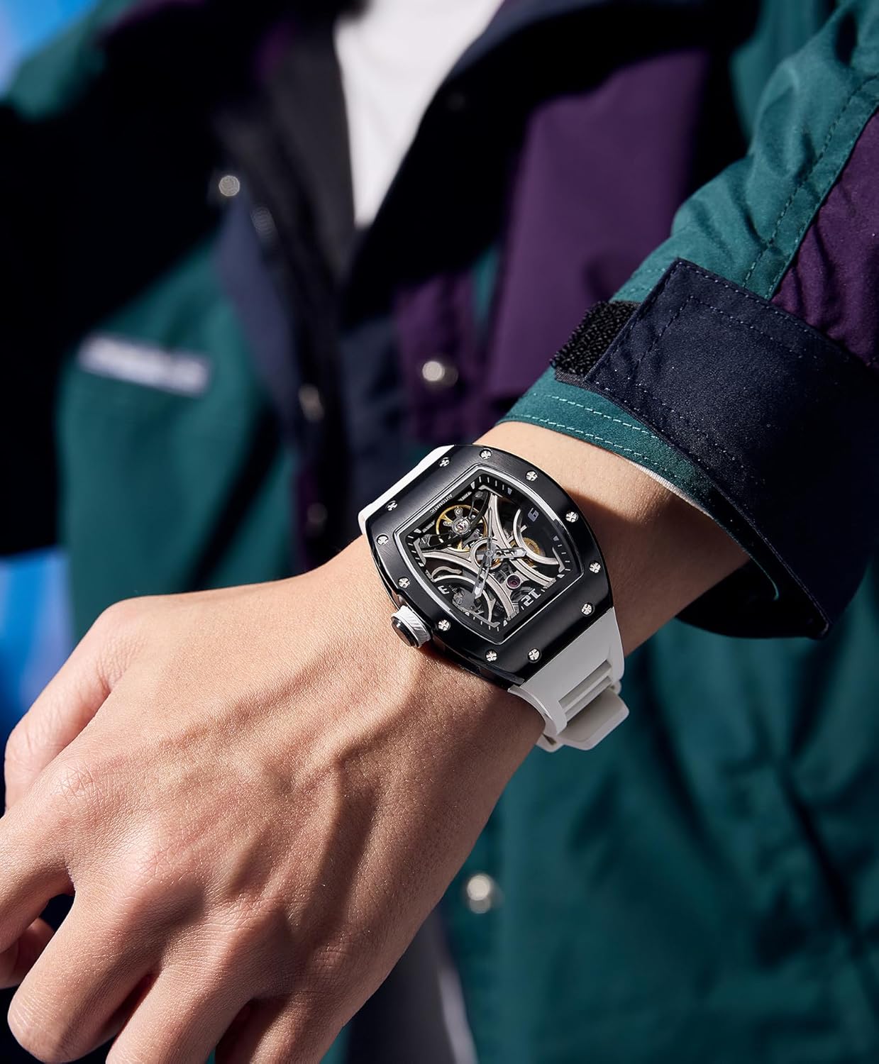 Paras Crown Automatic Watches for Men Mechanical Watch Stainless Case 50M Waterproof Fashion Luxury Wrist Watches for Men - Image 3