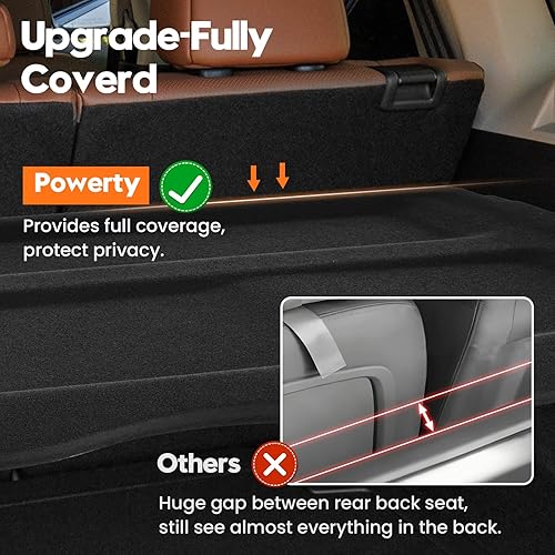 Miniatura 31 de Powerty Cubierta de Carga para Accesorios Kia Sportage 2023-2025 2026, Textura de Lona Cubierta Retráctil para Maletero Trasero de Carga de Equipaje