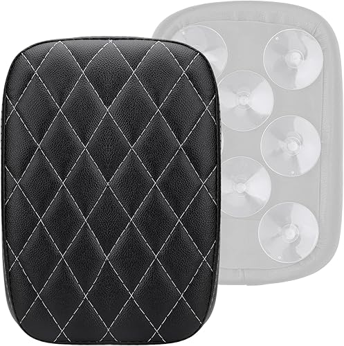 Miniatura 9 de LKV Asiento de pessenger de motocicleta de 10.63 ″ - Almohadilla trasera de cuero con 6 ventosas para asiento de motocicleta para Harley Dyna