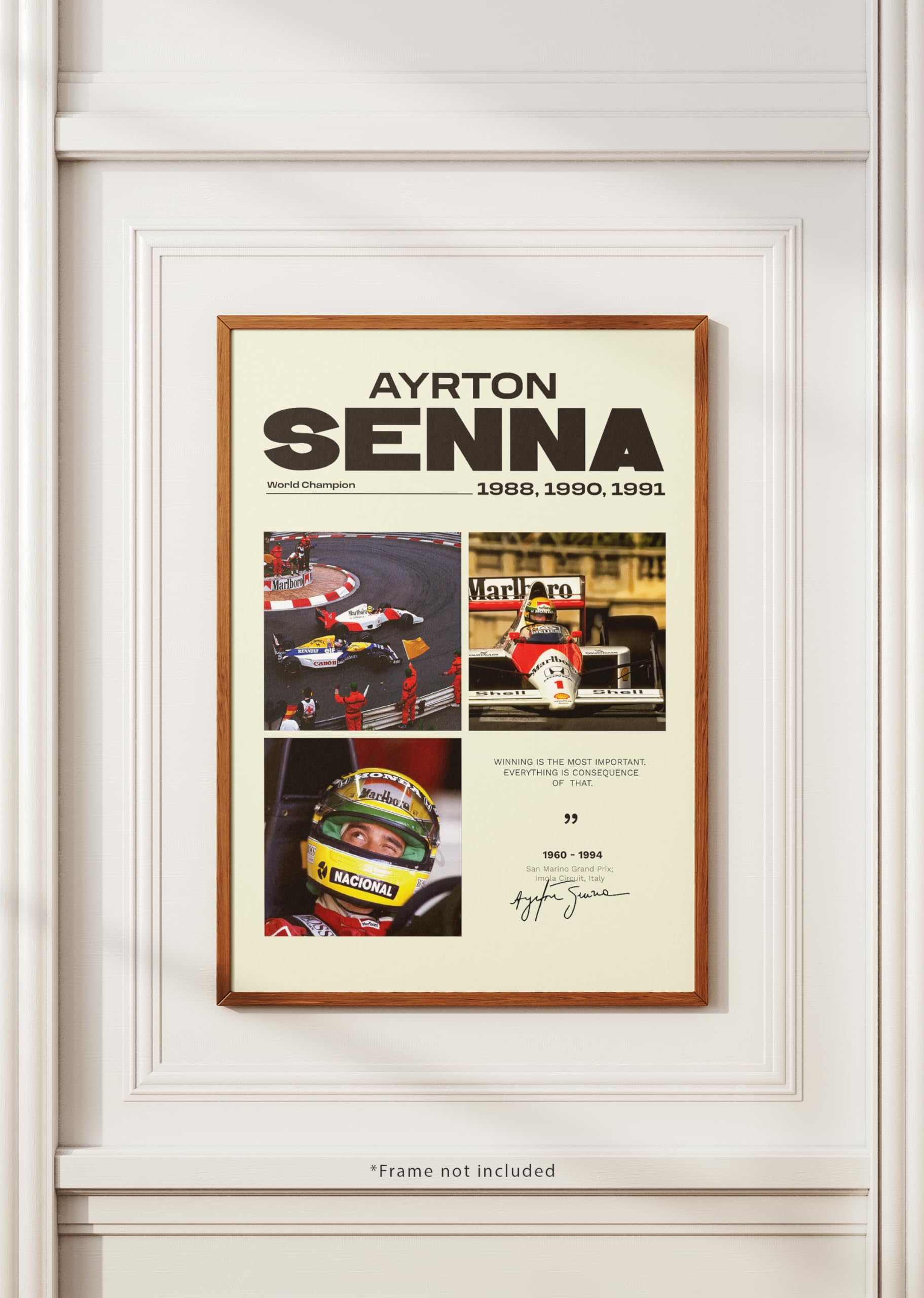 PodiumPe Ayrton Senna Poster | F1 Racing Legend | Formula One Racing Wall Art | A3 (29.7 cm x 42 cm) | Glossy | No Frame 2