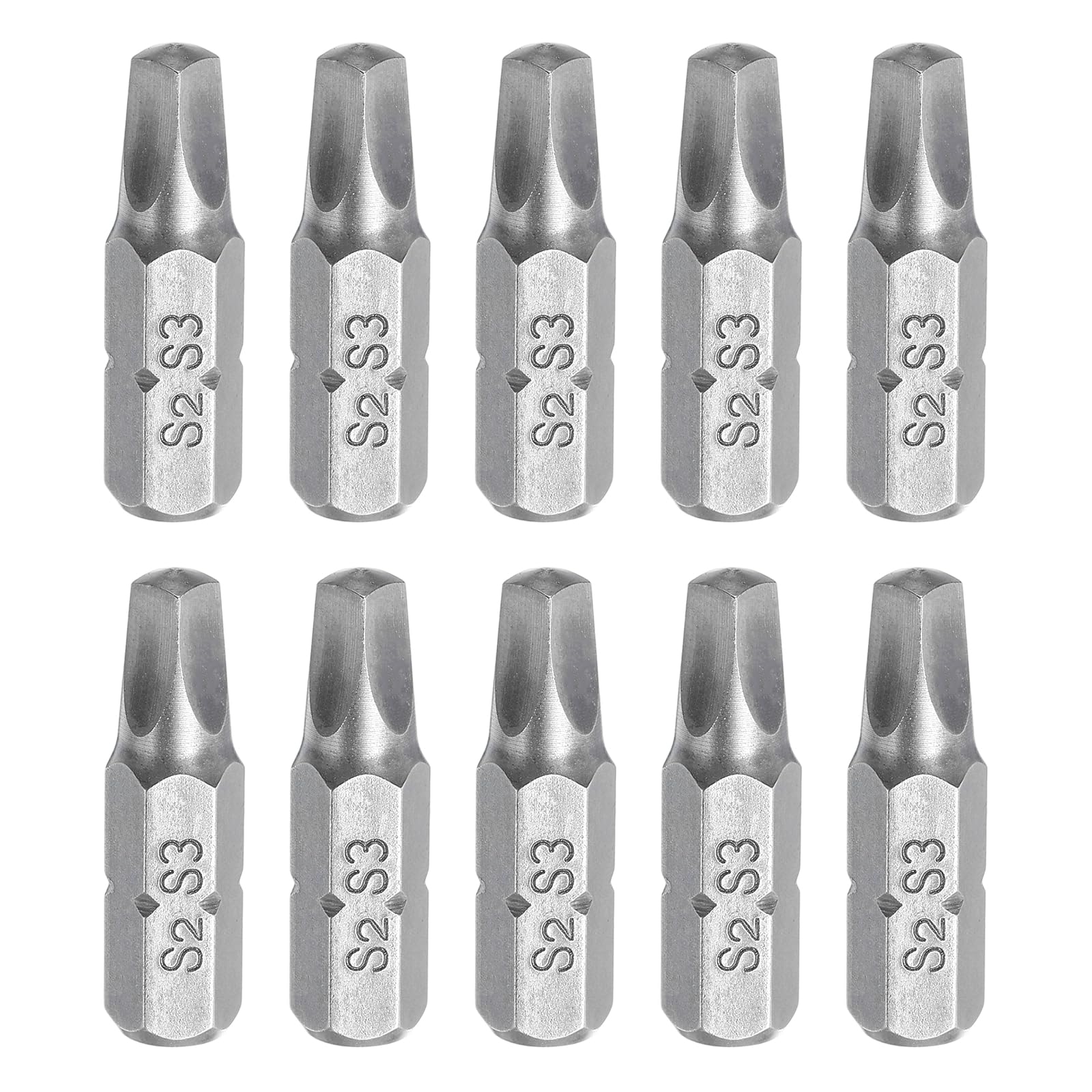 sourcing map 10pcs Square Head Screwdriver Bits 1/4" Hex Shank SQ3 Head 1" Length S2 Steel Screw Driver Drill Bit for Repair Work Electric Screw Driver