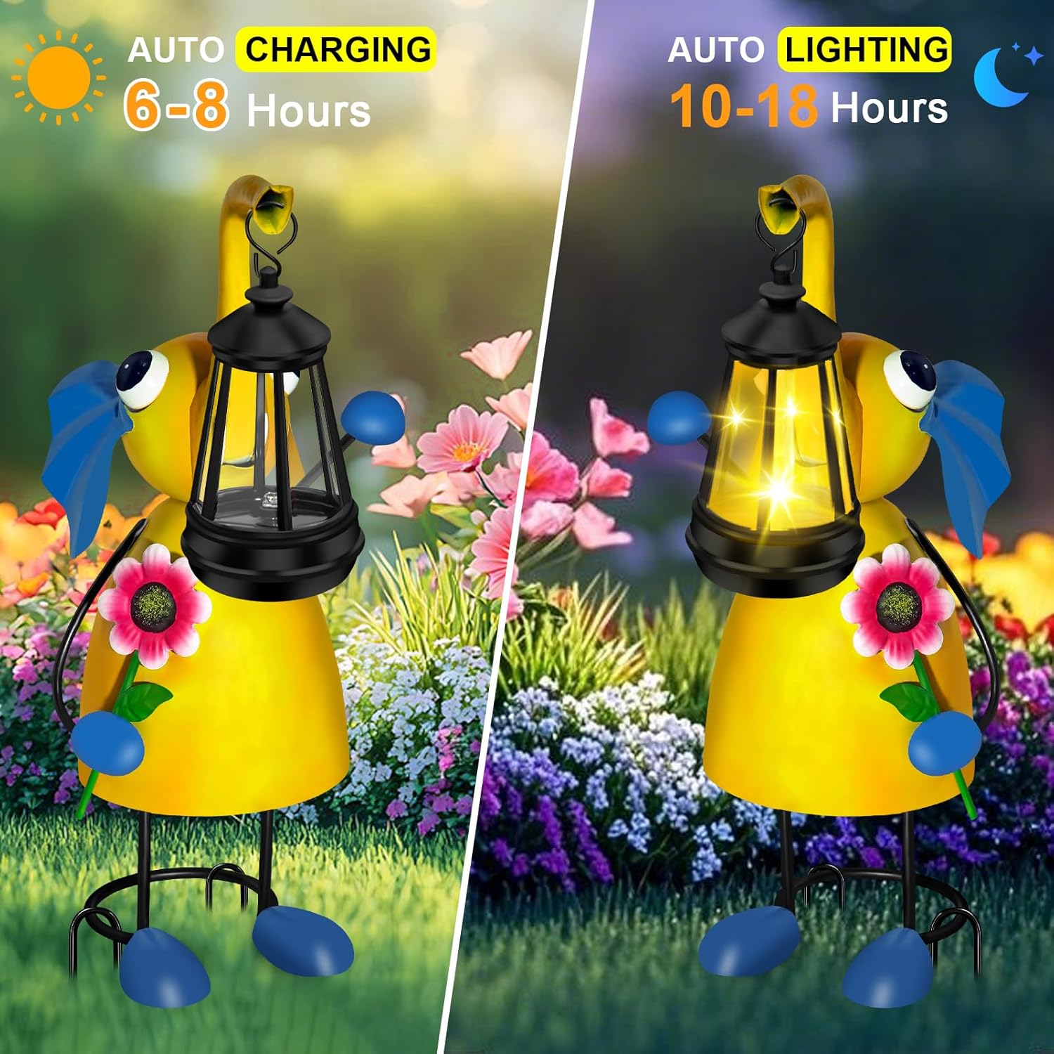 Solar Outdoor Garden Decor Elephant Statue Lights, 14" Metal Elephant with Solar Garden Lights for Outdoor, Yard, Patio Decor, Unique Birthday Gifts for Women Mom Grandma Cute Housewarming Gifts - Image 3