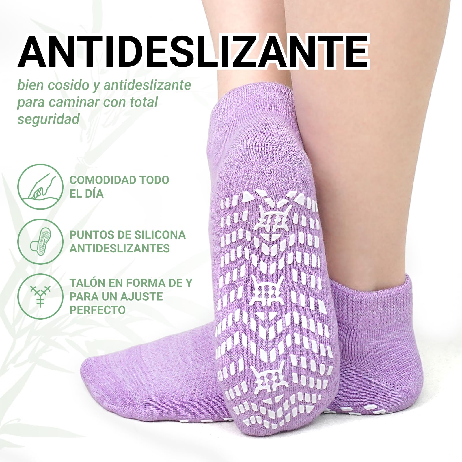 LOFIR Calcetines Tobilleros Diabéticos Mujer: Calcetines Cortos Antideslizante Bambú sin Elástico Sin Costuras Transpirables Anti-Olor Extra Ancho para Mayores Embarazadas Pie Linfedema