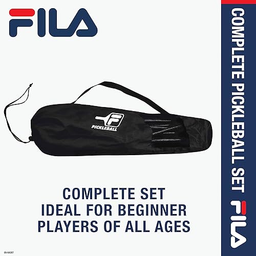Miniatura 7 de FILA Accessories Juego de red de pickleball - Incluye 4 paletas de pickleball con 4 bolas de tamaño reglamentario para exteriores y red de malla de