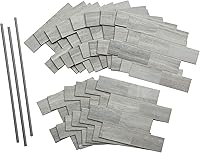 Vista 1 de Aspect Azulejos de Collage Autoadhesivos en Gris Subway (Kit de 15 Pies Cuadrados)