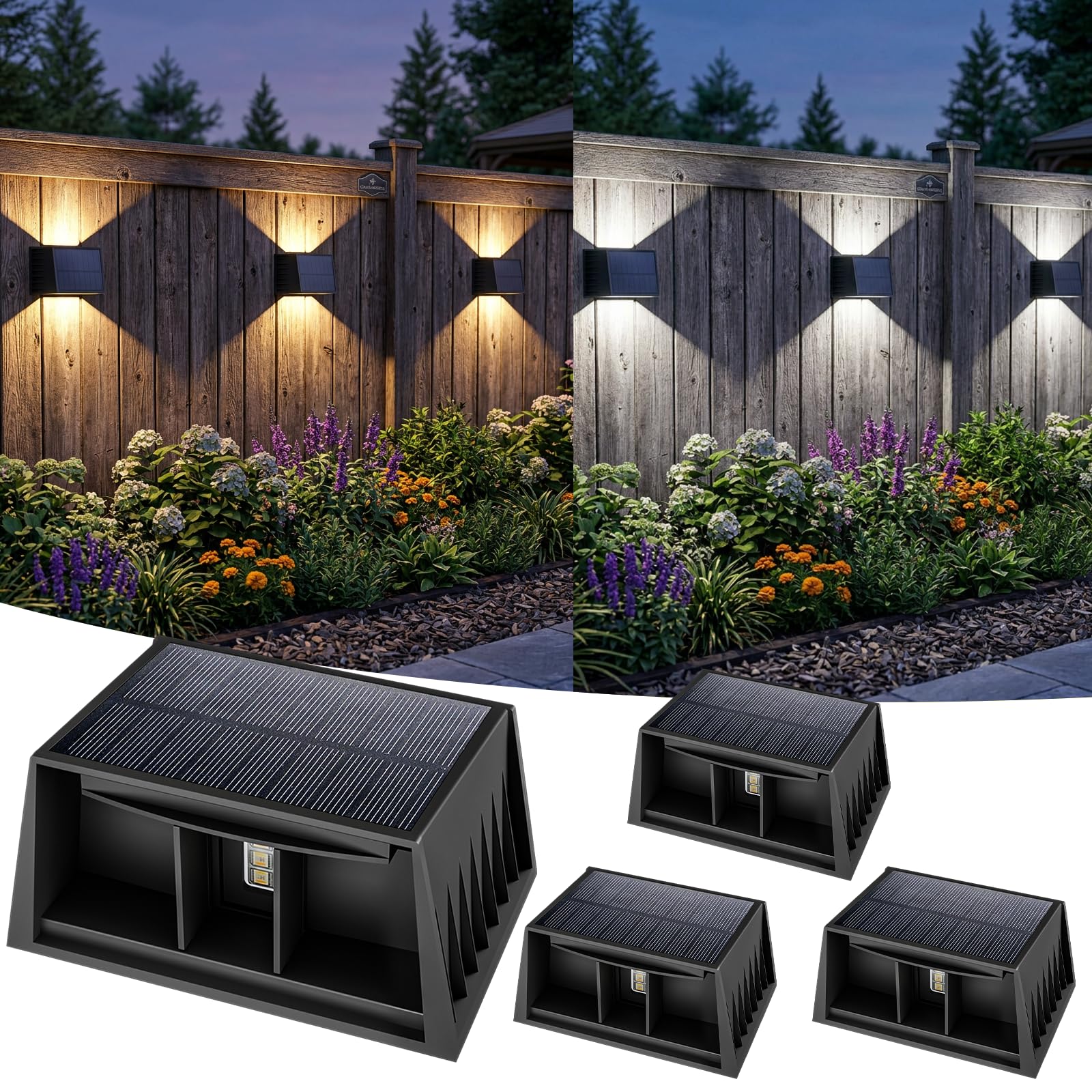 Apliques Solares para Exterior Ajustable RGB Iluminación Impermeable Pared Jardín 8