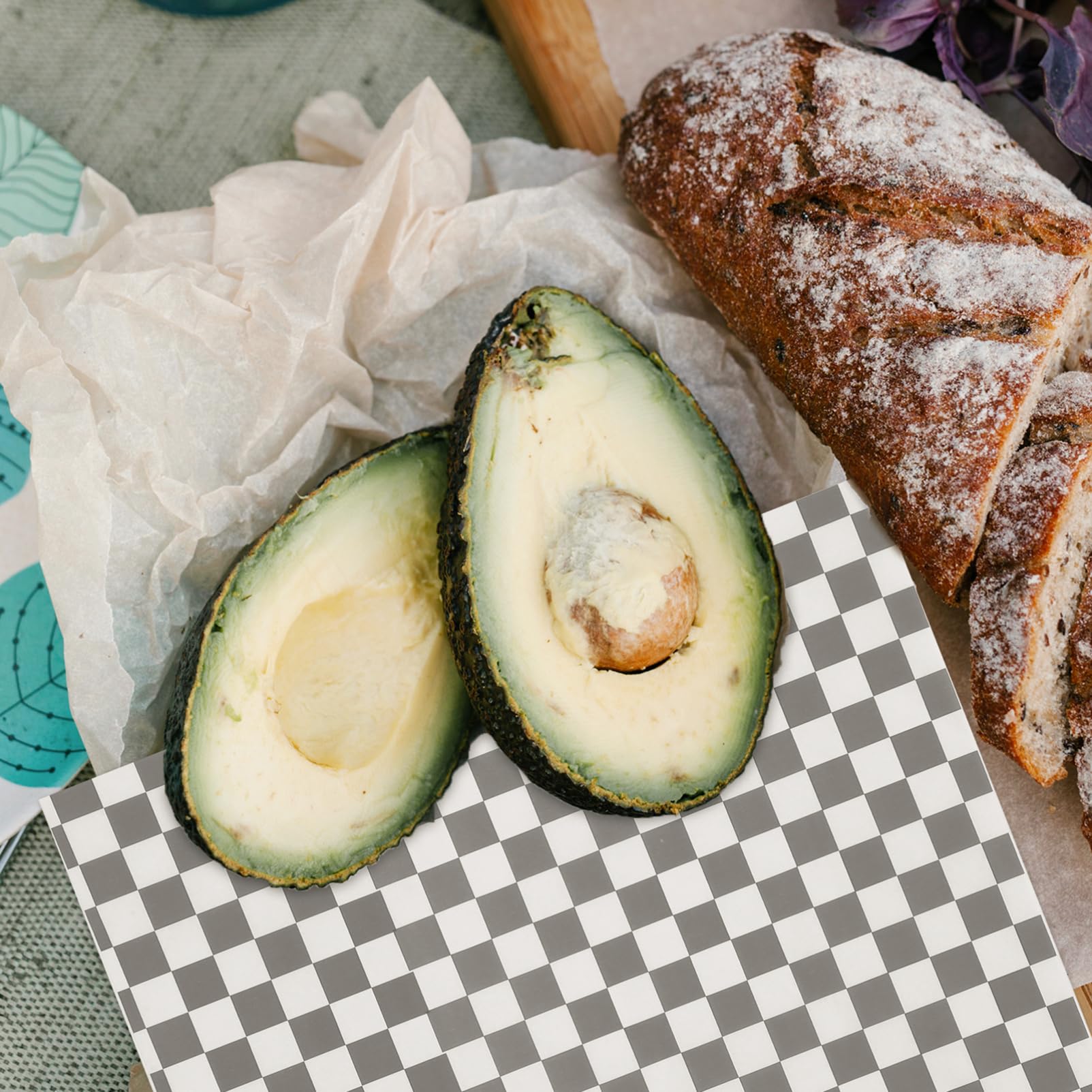 Cabilock 4sets Food Basket Paper Liners Sandwich Paper Multi-function French Fries Compact Bread 50sheets*4