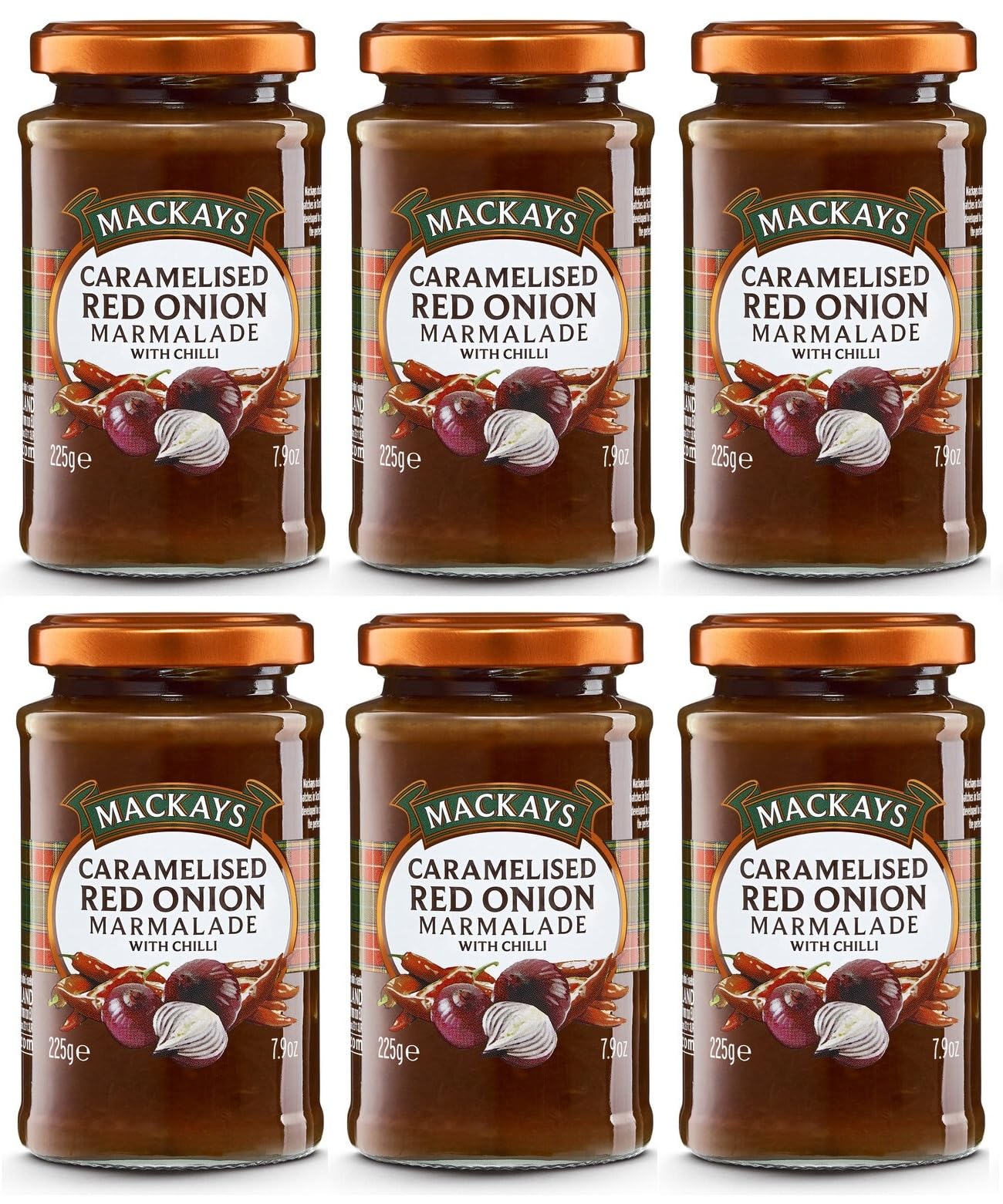 Caramelised Red Onion Marmalade with Chilli Chutney aus karamellisierten roten Zwiebeln mit Chili 6x 225g – importiert von Shestore24
