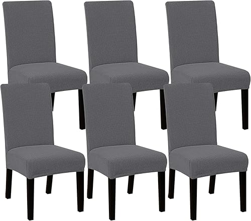 Jacquard Spandex Dining Room Chair Covers Set of 246,Elastic Chair Protector Stretch Removable Washable Seat Covers for Dining Room, Wedding,