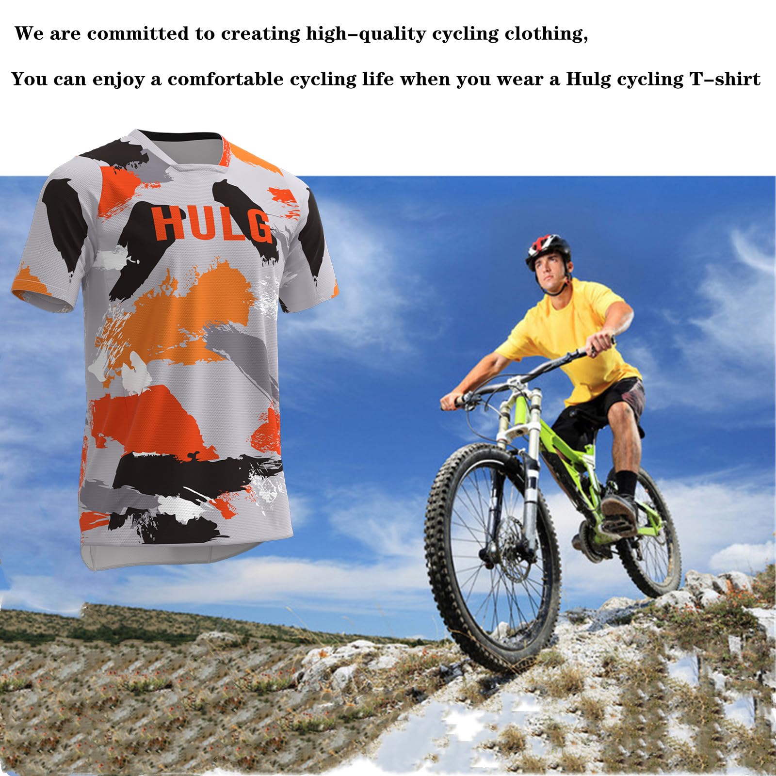 Maillot MTB,Maillot Ciclismo Hombre De Verano,Fabricado En Poliester,Ropa Ciclismo Hombre para MTB Y Carretera