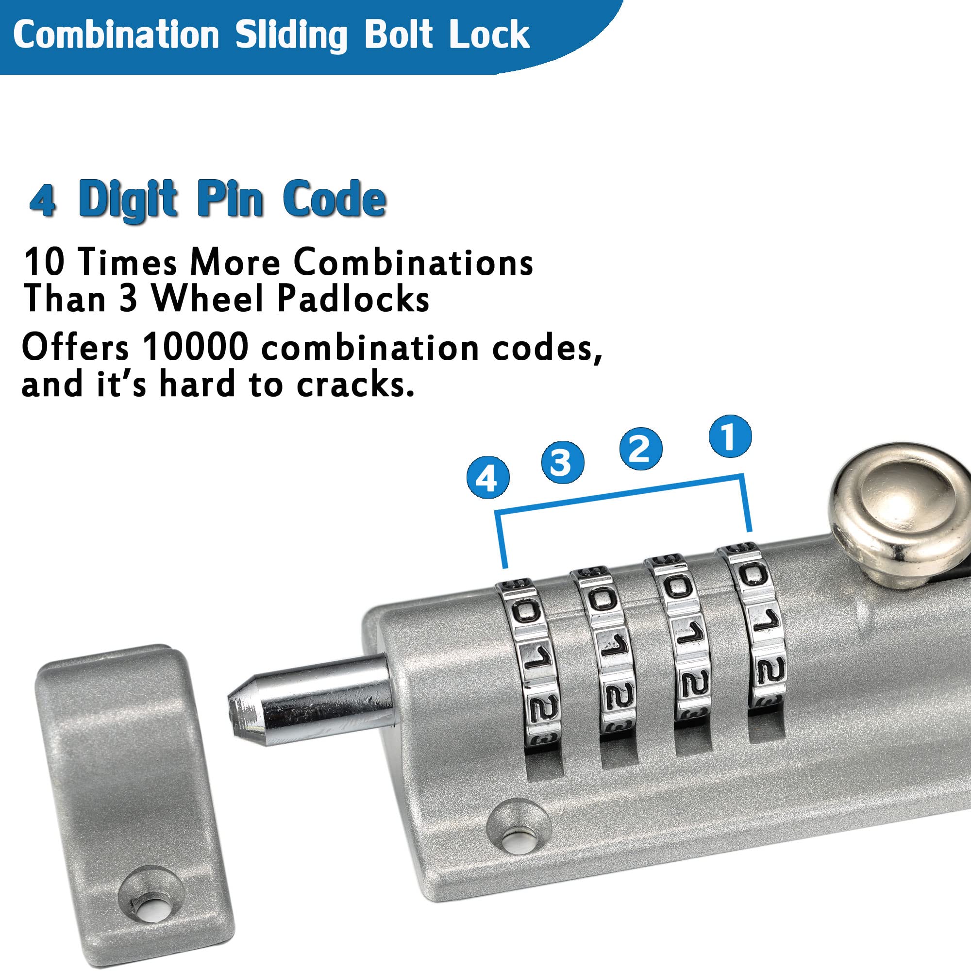 Snapklik.com : Combination Door Security Slide Latch Lock,VRESOURCING ...