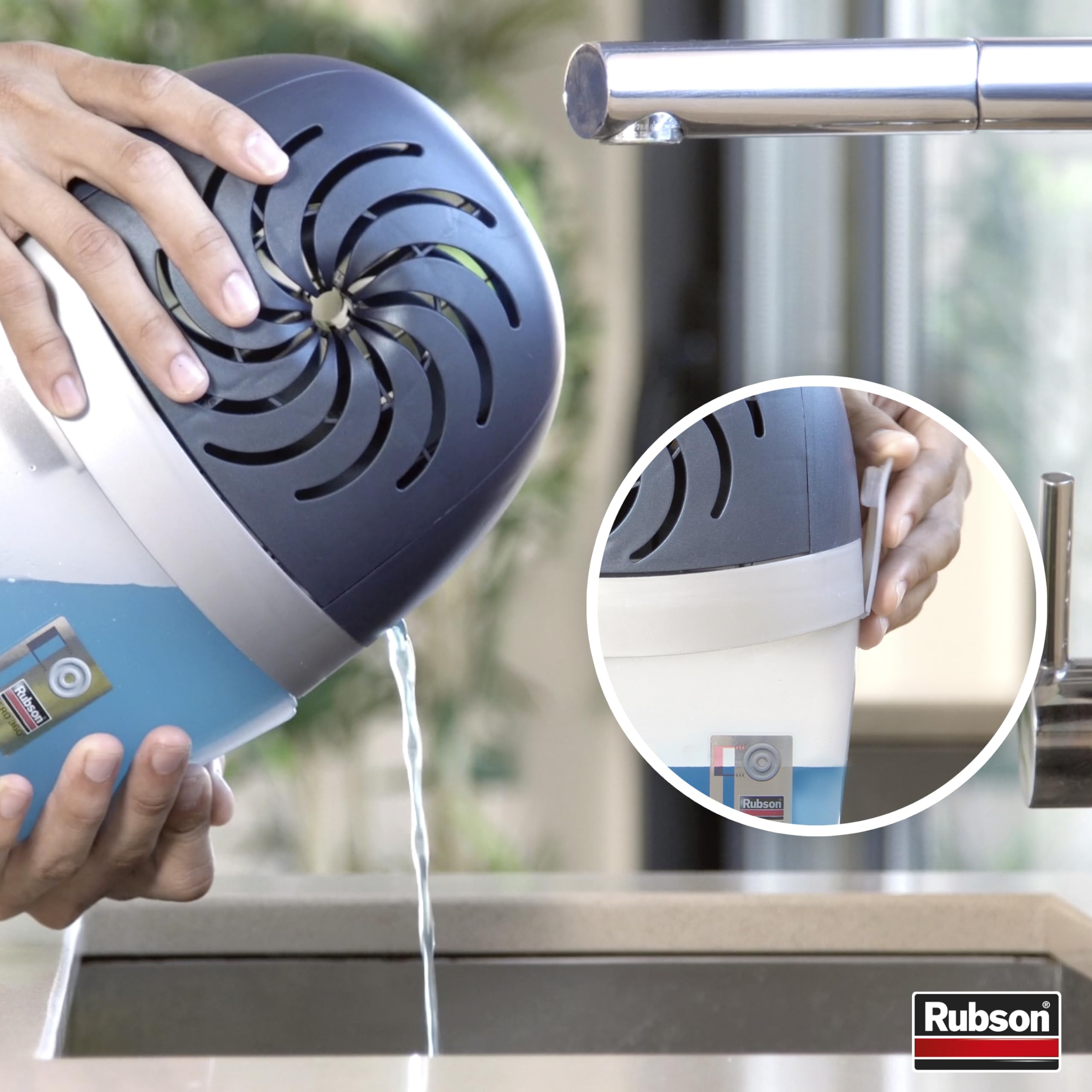 Rubson AERO 360° TAB, recharges en tabs neutres pour absorbeur d'humidité, ultra absorbantes et anti odeurs recharges pour déshumidificateurs AERO 360°, 8 x 450 g
