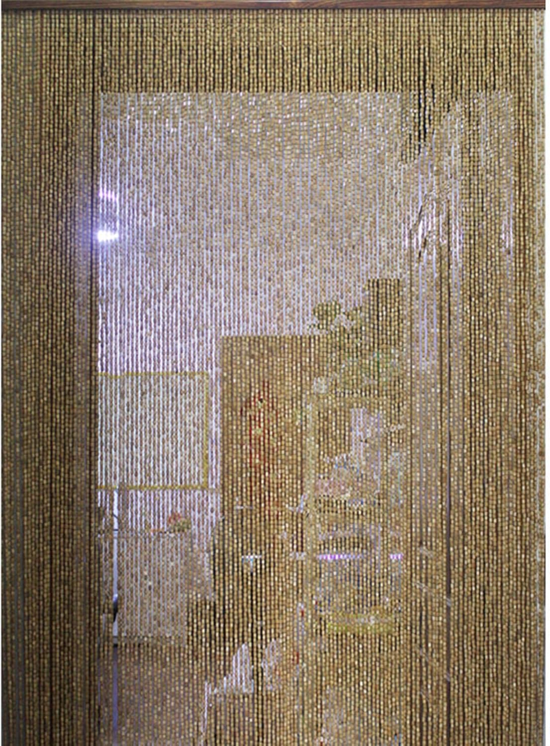 Zasłony na drzwi z koralików bambusowych do ścianki działowej i dekoracji ściennej. Rolety z naturalnego drewna do zawieszenia, 50 sznurków (50 x 180 cm)