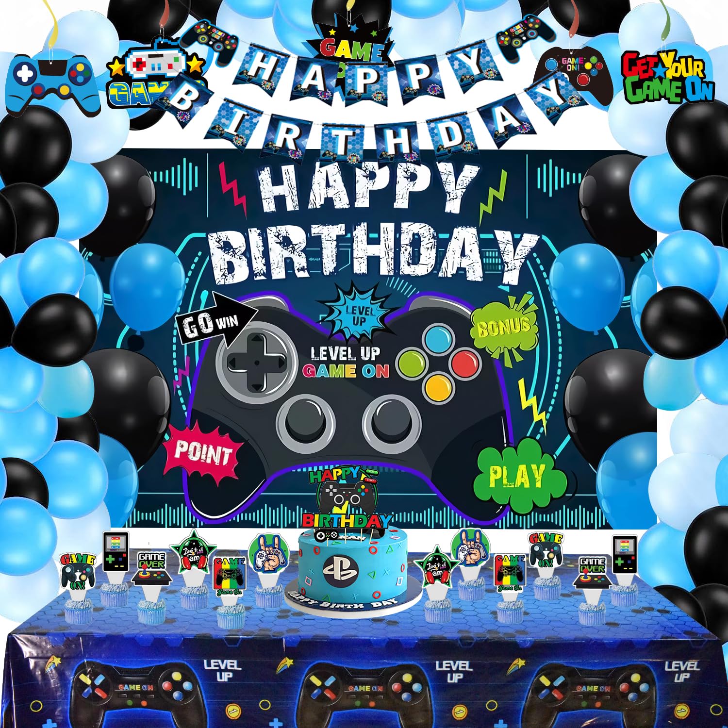 Amazon.com: Video Game Birthday Decorations, Gamer Party Decorations