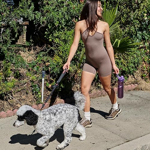 Miniatura 6 de BOTTLE BOTTLE Botella de agua aislada de 24 onzas con asa y tapas abatibles, botella de agua de acero inoxidable, tapa de botón, a prueba de fugas,