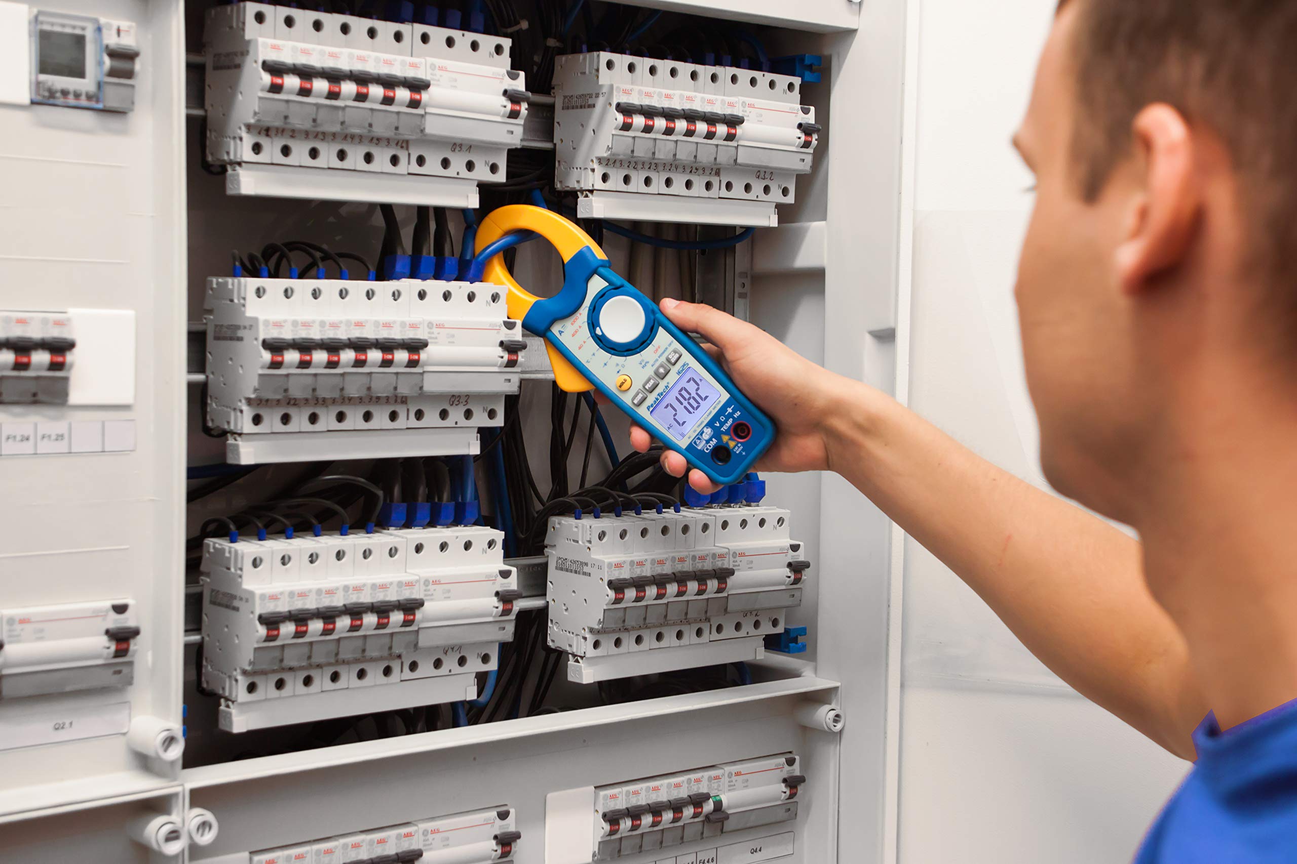 Pinza Amperometrica PeakTech 1655 - Misura Correnti AC/DC Fino A 1500A, Display 40.000 Conteggi, True RMS Per Professionisti