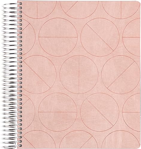 Erin Condren Planificador ecológico enfocado en espiral de 7 x 9 (enero de 2024 a diciembre de 2024)  Piel Tyvek de media luna rubor, diseño