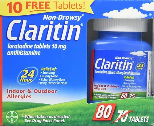 Claritin No somnolencia 24 horas para interiores y exteriores Alergias 80 tabletas