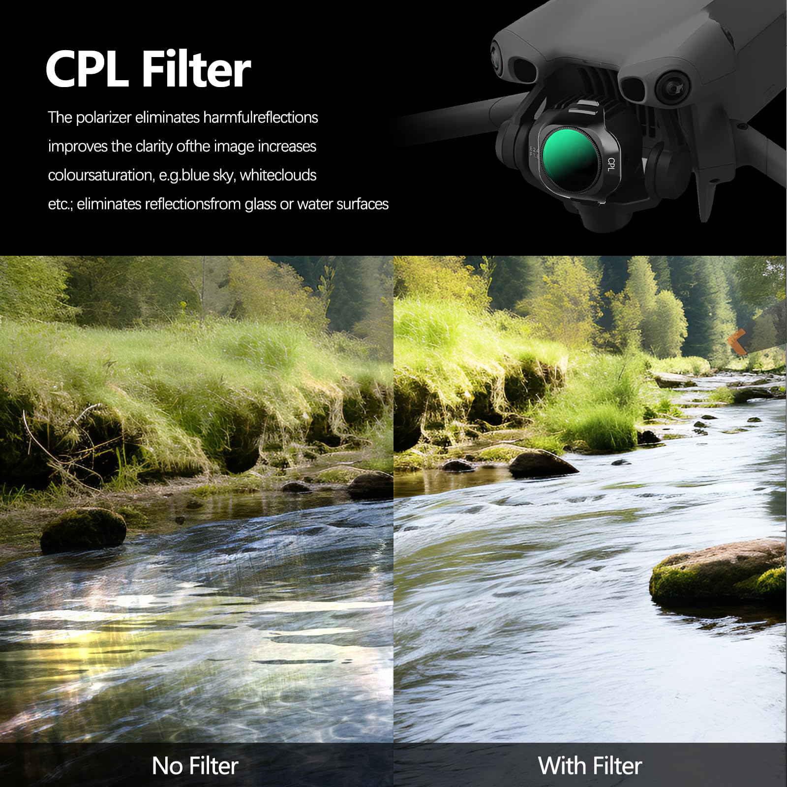 FPVtosky Mini 5 Pro ND Filter Set, ND-Filter multi-strato, Set di filtri CPL per accessori DJI Mini 5 Pro, 6 pezzi (CPL, ND16, ND32, ND64, ND128, ND256)