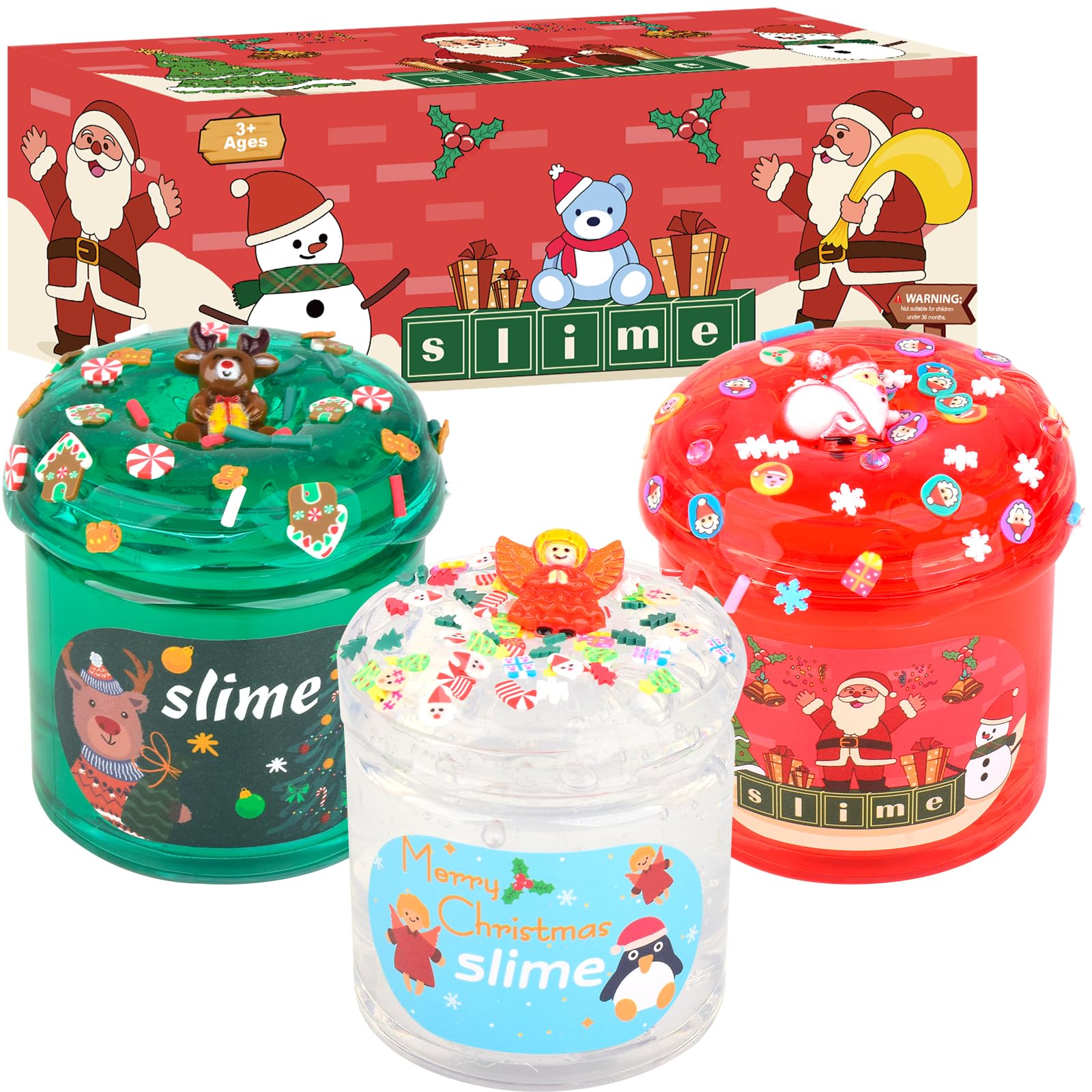 3-Piece Mud Set, Stress Relieving Toy, Party Gift, Gift for Girls Aged 4-8, Slime Crystal Mud for Boys Aged 4-6, Soft and Non Stick Slime Set