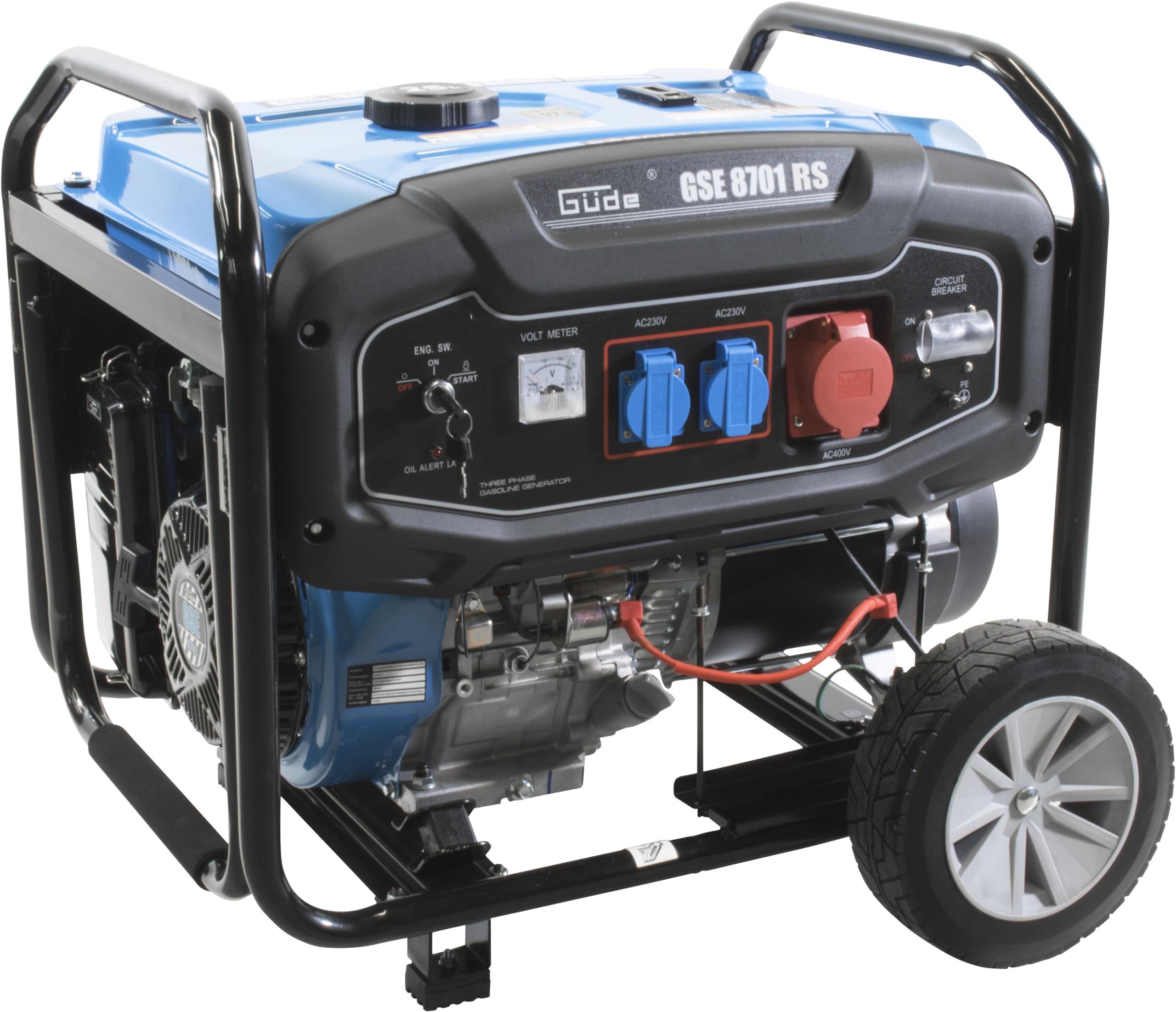 GÜDE GSE 8701 RS - Generatore 7800W con maniglia e ruote per il trasporto