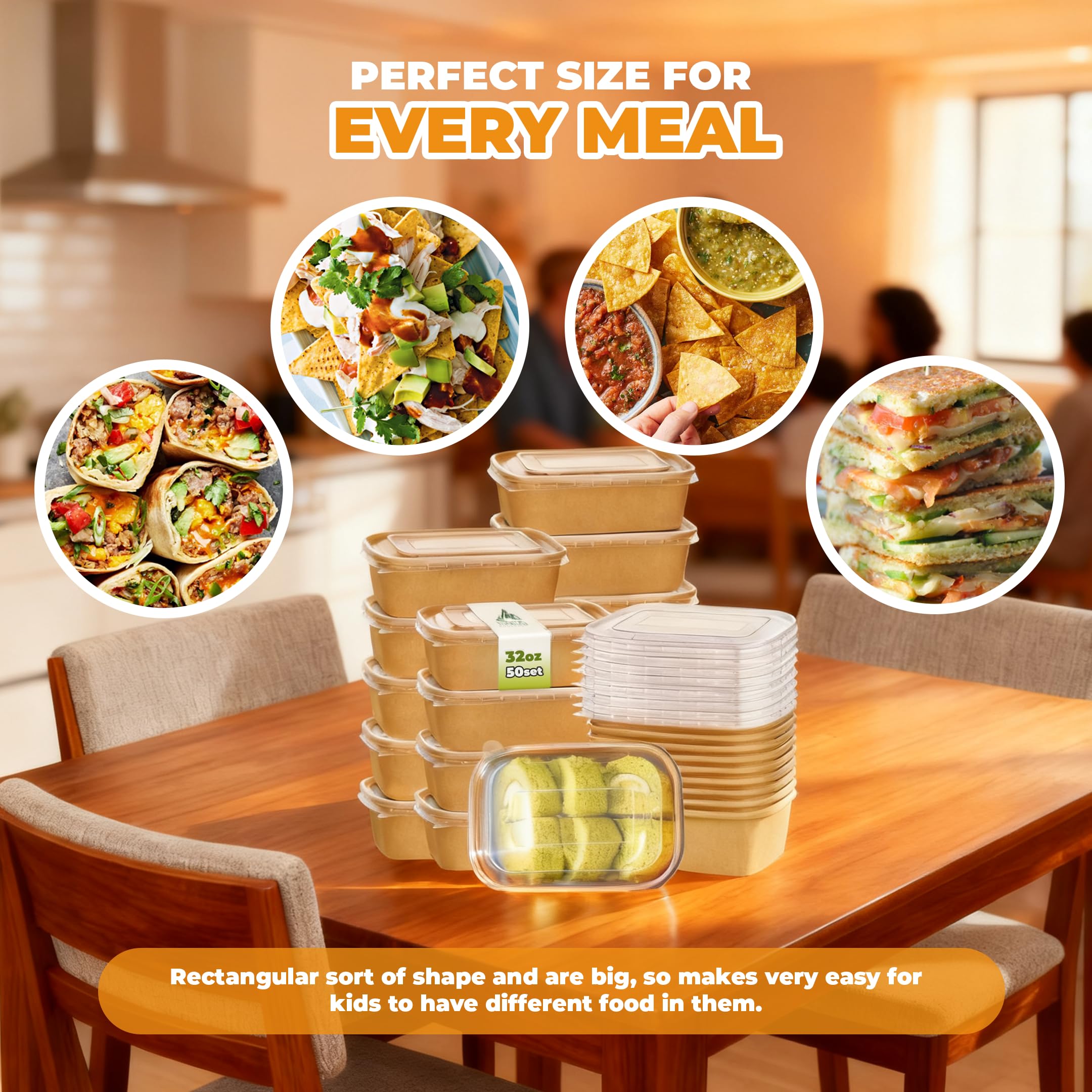 Large Paper Bowls with Lids - 50 Pack -6 Large Paper Bowls with Lids - 50 Pack -6