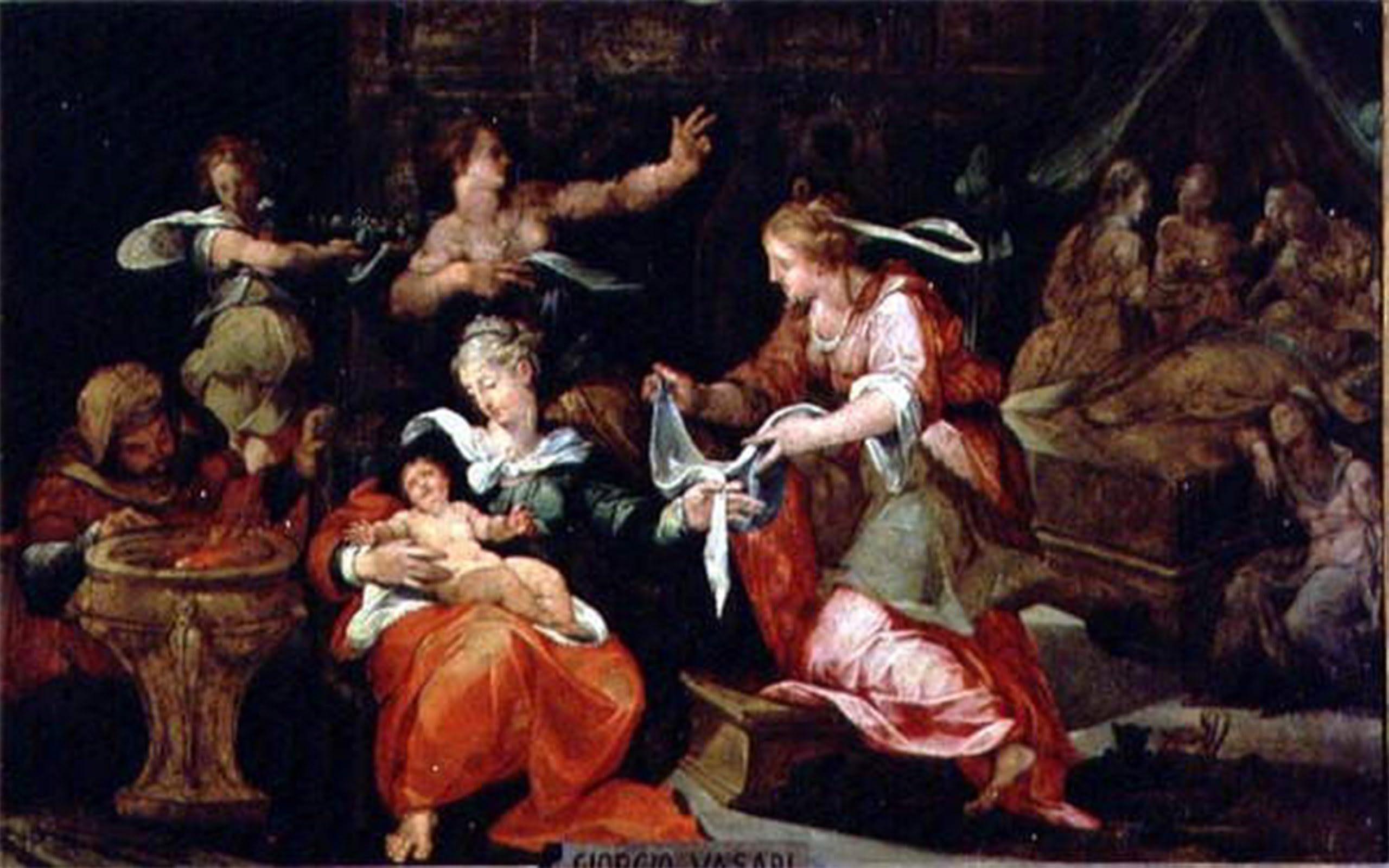 ARTXLXXBN Famous Art Print Poster Vintage Wall Art the Birth of the Virgin by Giorgio Vasari Canvas Art Poster for Home Decor 60x90cm