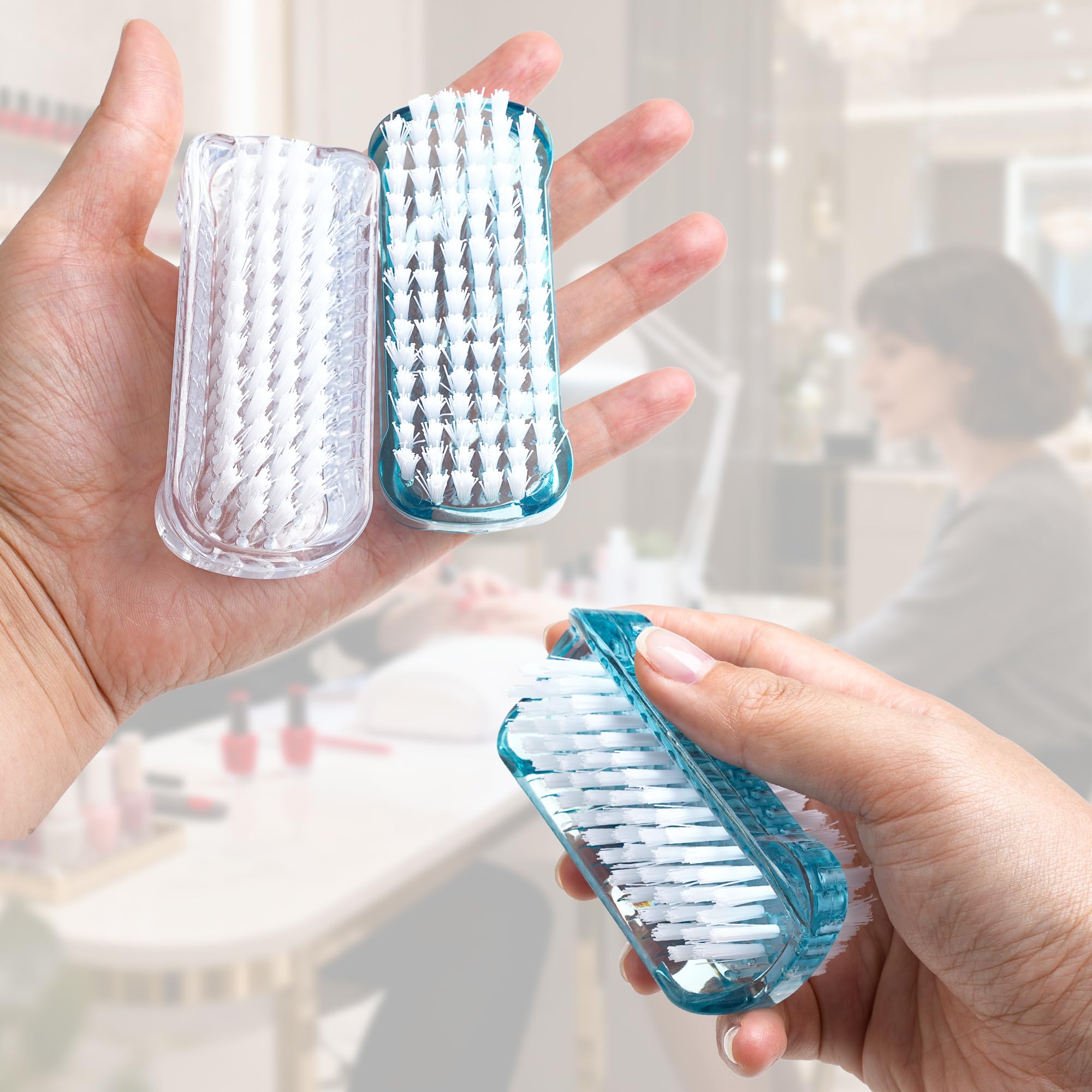 4 Pezzi Spazzolino Unghie Doppio Lato, Spazzola Unghie Mani, Spazzolina per Unghie Colorata Portatile