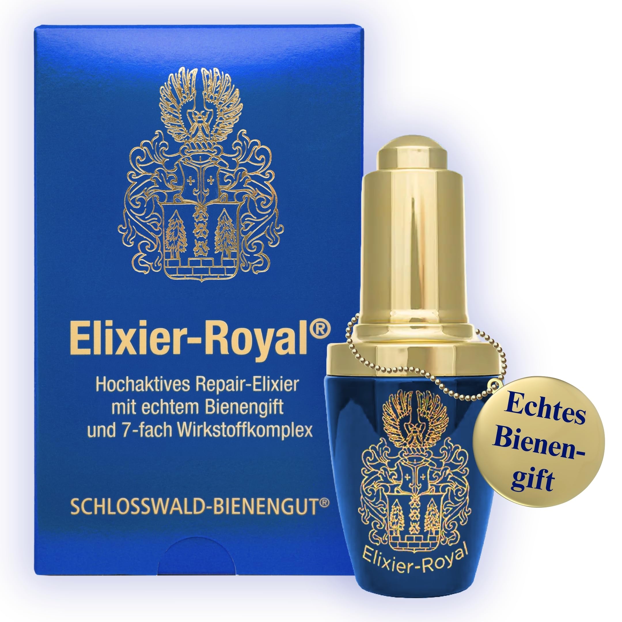 Schloßwald Bienengut Elixier Royal Bienengift Serum 20 ml – Gesichtsserum Naturkosmetik Overnight Repair Hautserum | Hochaktives Repair-Elixier Gesichtsserum, Aufbau-Serum, Naturkosmetik, unterstützt Kollagenaufbau, Overnight Repair Hautserum