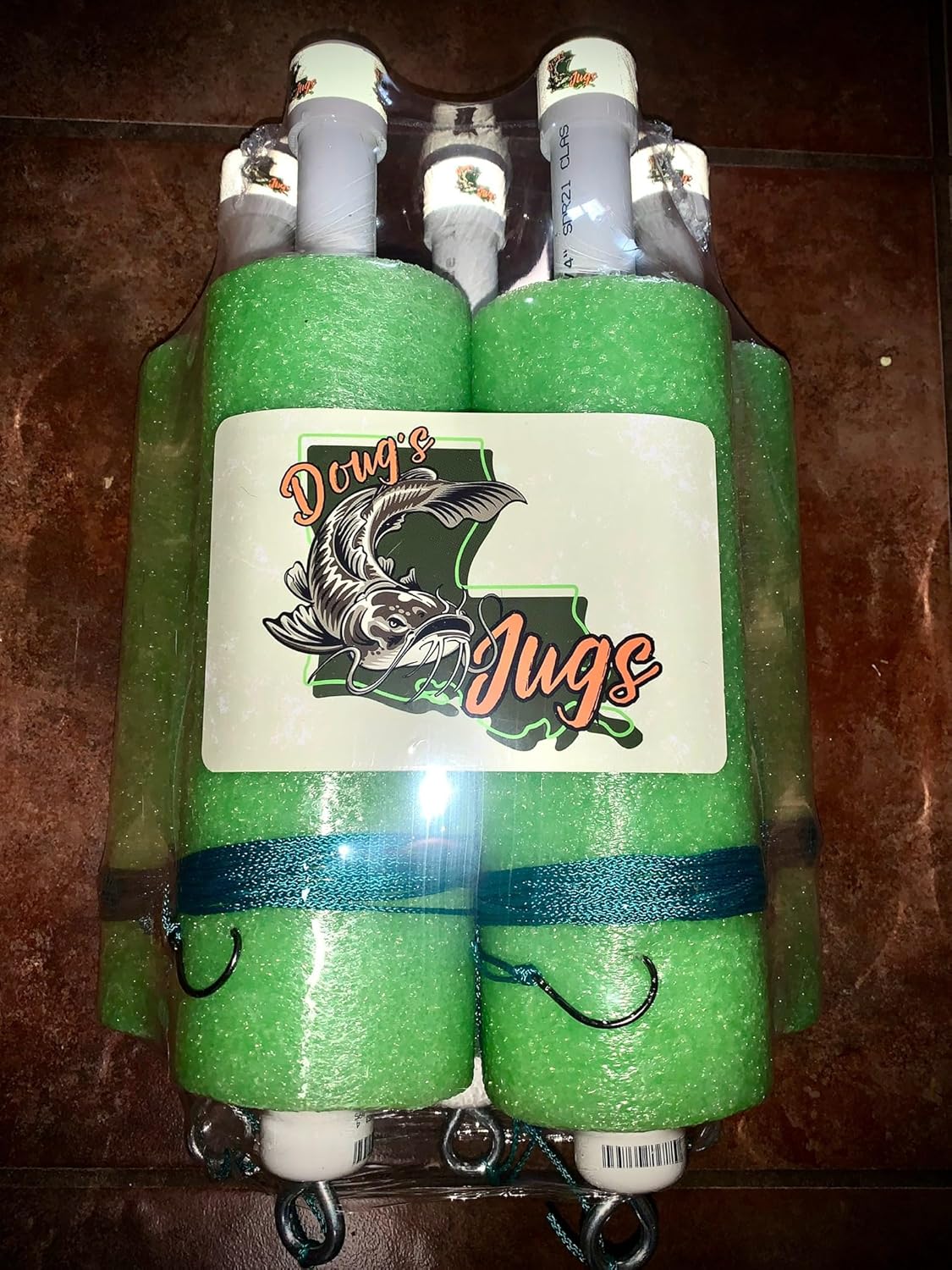 Doug’s Fishing Jugs with Nylon Lines and Hooks for Catfish and Other Fish Set of 5