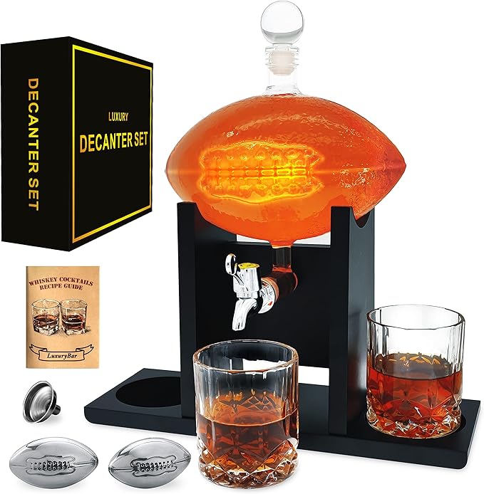 Football Whiskey Decanter Set