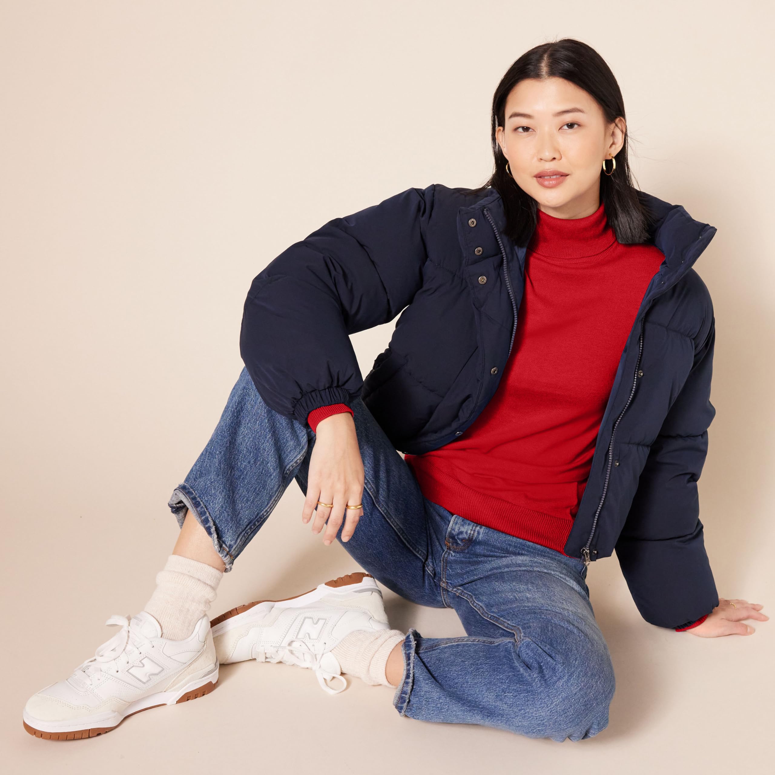 Amazon Essentials Donna Maglione A Collo Alto E Maniche Lunghe Leggero con vestibilità Classica (Taglie Forti Disponibili)