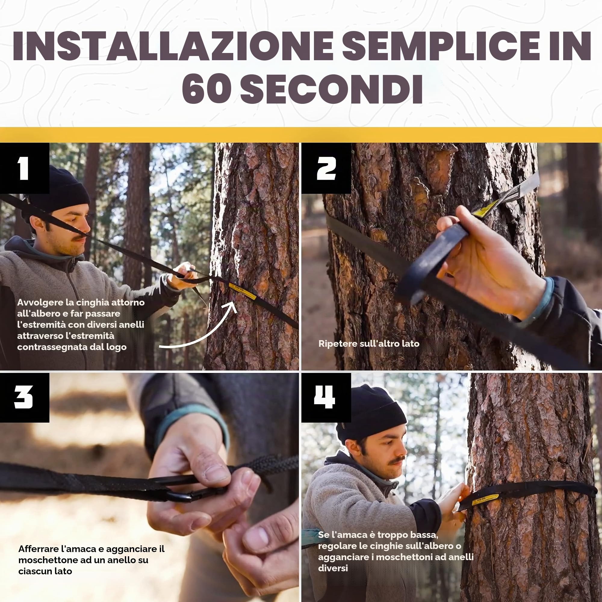 Wise Owl Outfitters - Amaca Singolo/Doppio di Alta qualità - per Outdoor Backpacking e Viaggi - Portatile e Leggere in Nylon Paracadute Resistente, C: DO Blu Marina E Blu Chiaro, T: DoppiaOwl
