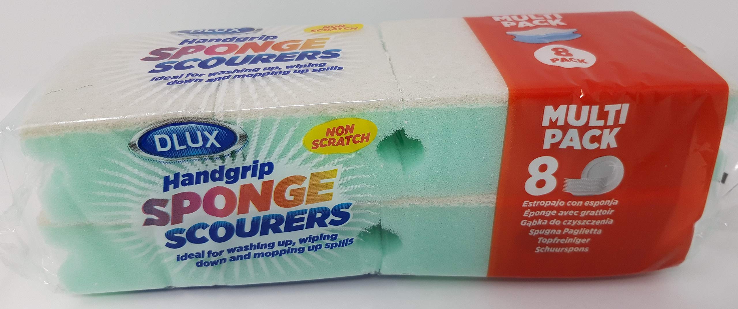 Dlux Handgrip Non Scratch Sponge Scourers Pack of 8/16 / 32 (16)