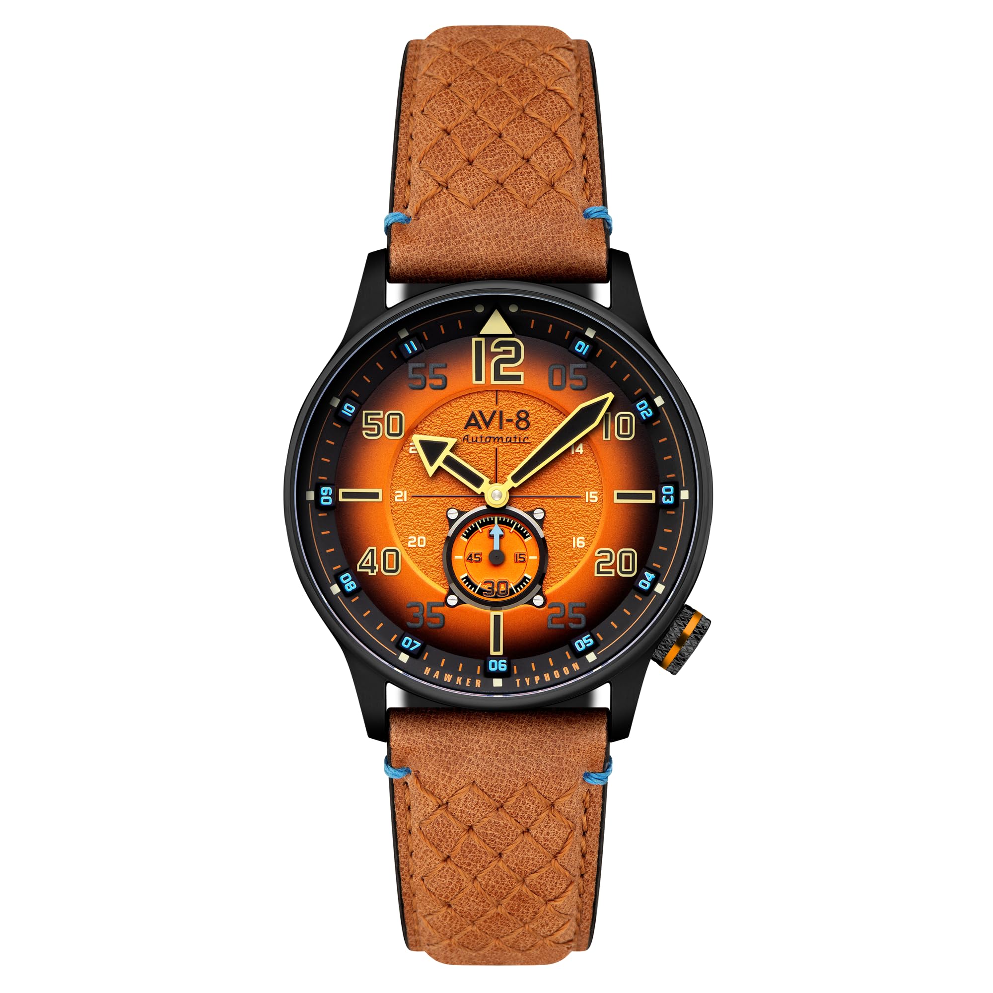 AVI-8 Hawker Typhoon Baldwin Orologio automatico da uomo 42mm con cinturino in pelle AV-4119