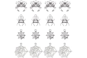 SUNNYCLUE 80-Pack Spider Charms for Bracelet Making