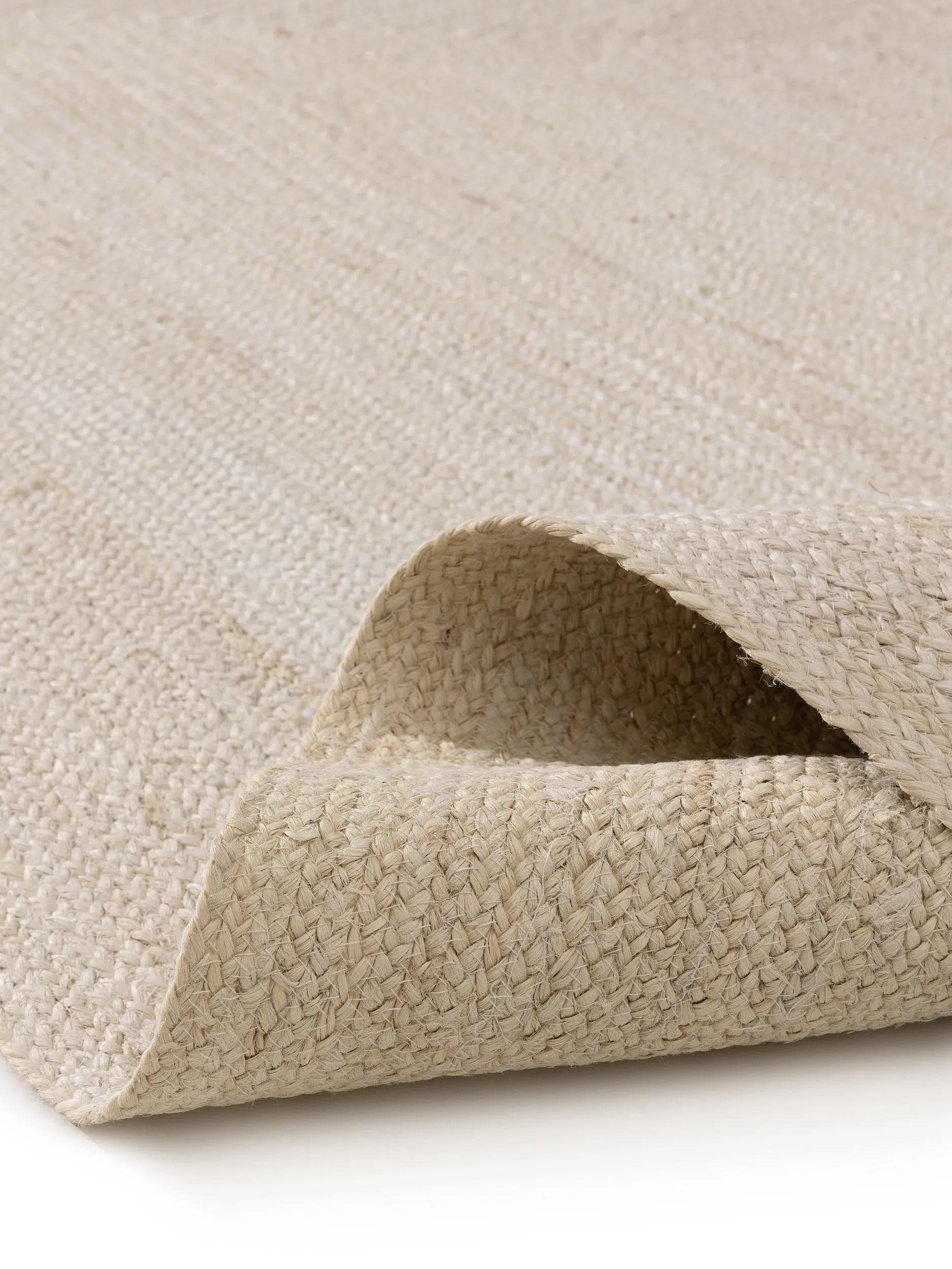 benuta Pure Tappeto Juta Jutta - Avorio Rotondo 80 cm - Tessuto a Mano per Camera da Letto, Salotto, Soggiorno - Design Boho - Adatto al Riscaldamento a Pavimento