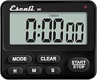 Escali DR7 Extra Loud Digital Kitchen Timer with Clock Mode, Magnetic Back, Recall & Silent Visual Alarm - 99Hr Countdown