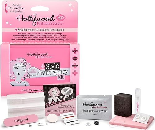 Hollywood Fashion Secrets Kit de emergencia de estilo, tu salvador de armario compacto y sobre la marcha, juego de 14 piezas
