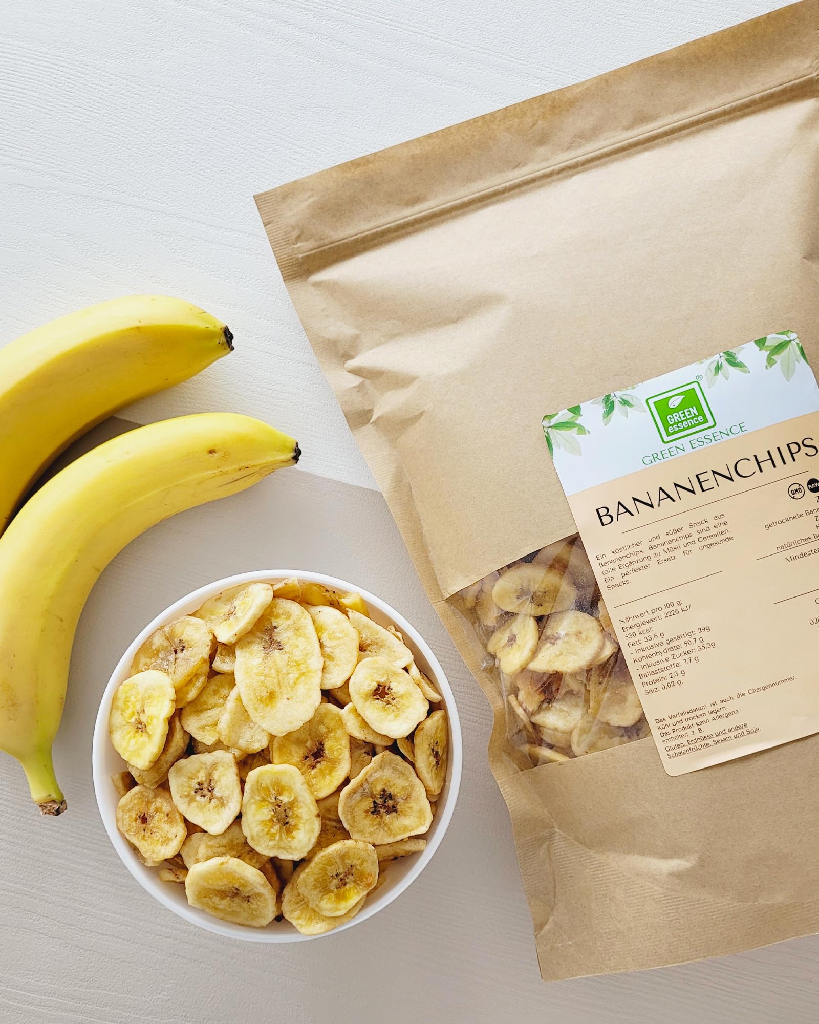 Bananenchips 5kg, getrocknete Bananen von Green Essence
