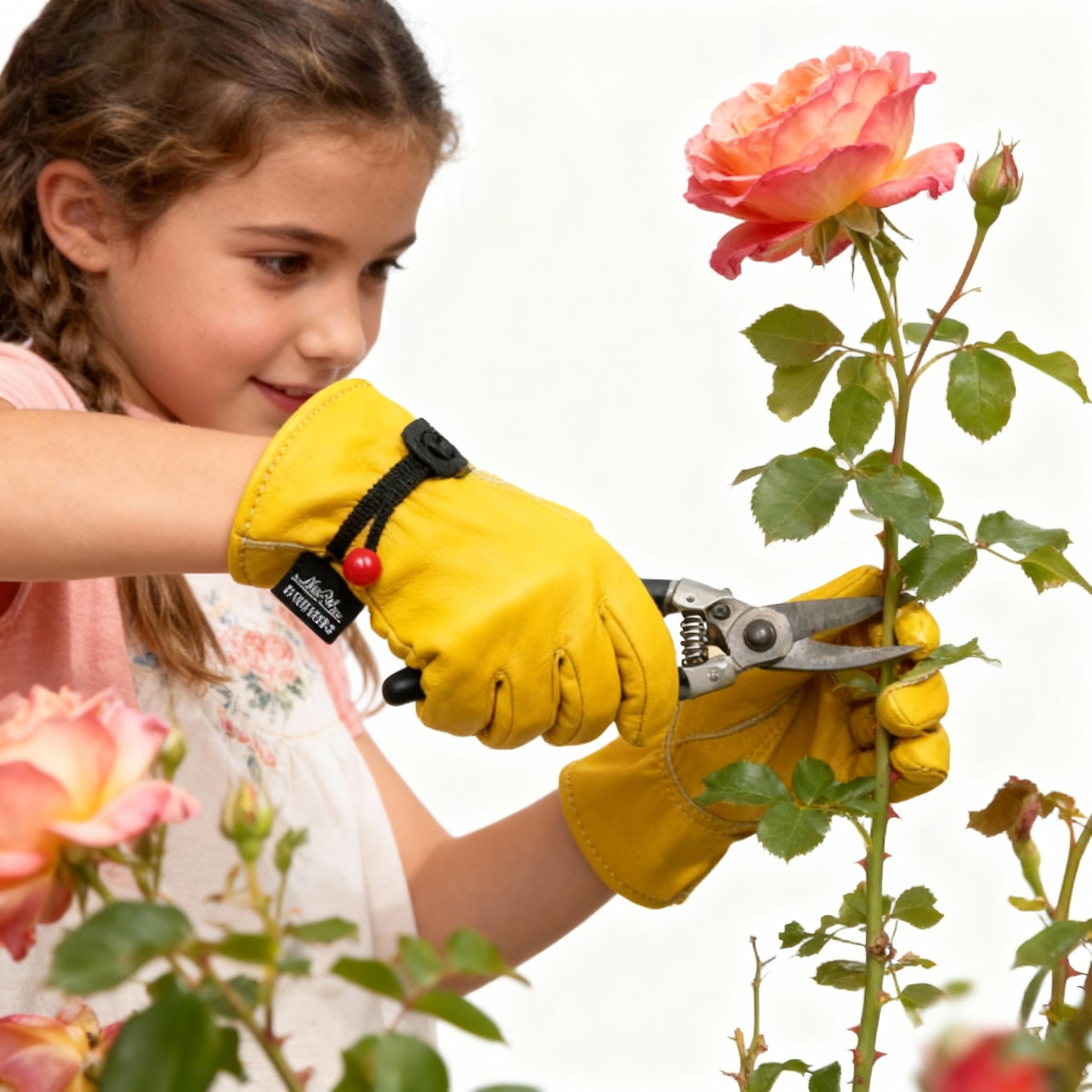 Kinder-Arbeitshandschuhe aus echtem Leder, Gartenhandschuhe für Kinder, Größe S (3–5 Jahre)