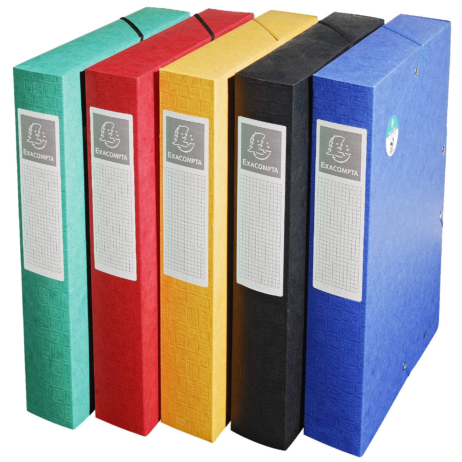 Exacompta 10 scatole archivio Scotten A4 dorso 6 cm assortite