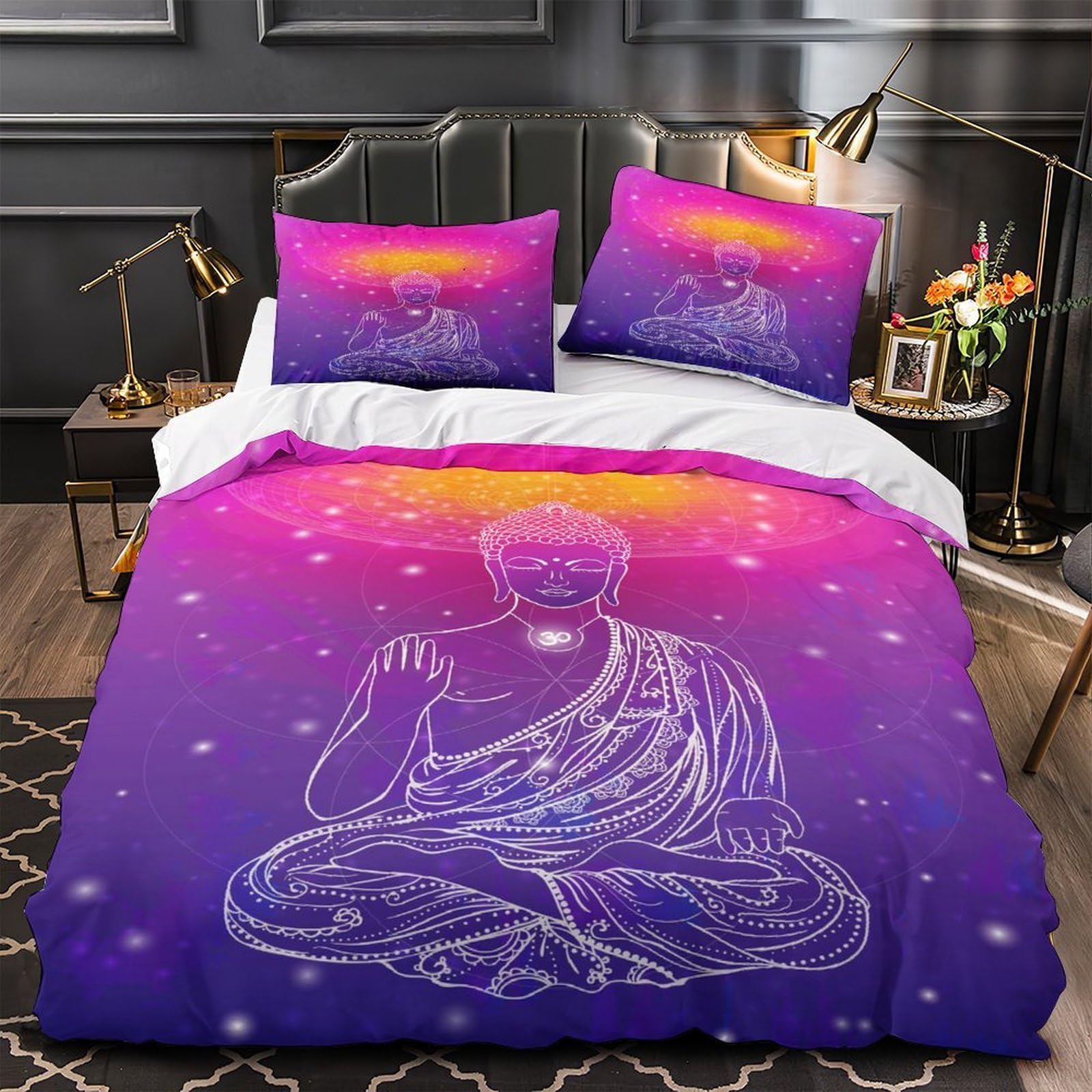 Parure de Lit Bouddha Hypoallergénique Ultra Douce 3D