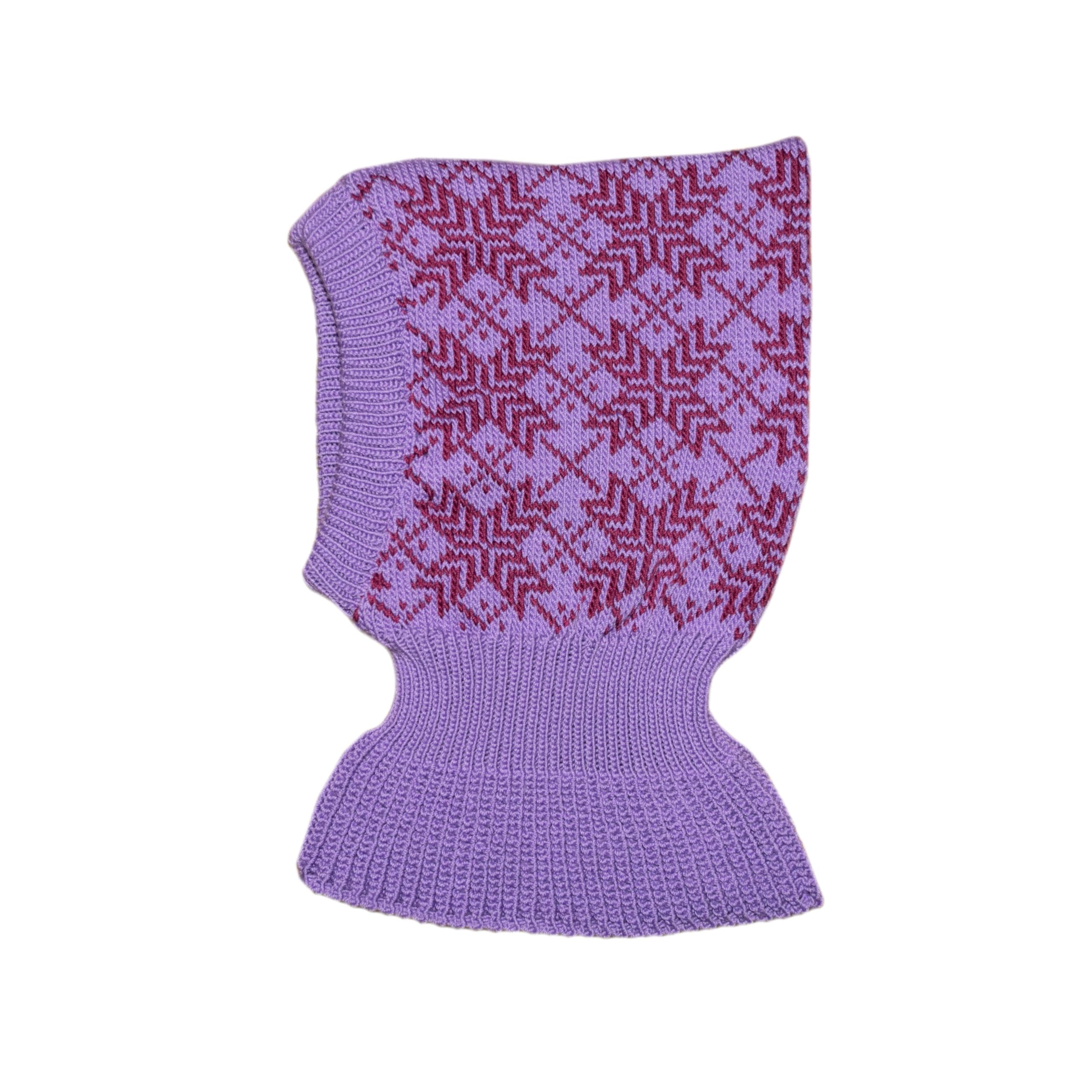 Tevirp Lilac-Purple 100% Merino Wool Balaclava Hat Scarf Baby Knit (S, )