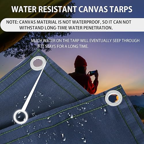 Miniatura 4 de FoundGo Lona de lona de 10 x 20 pies, resistente al agua, con ojales, resistente a los rayos UV, lona de 22 mil, fundas de tela duraderas de 14