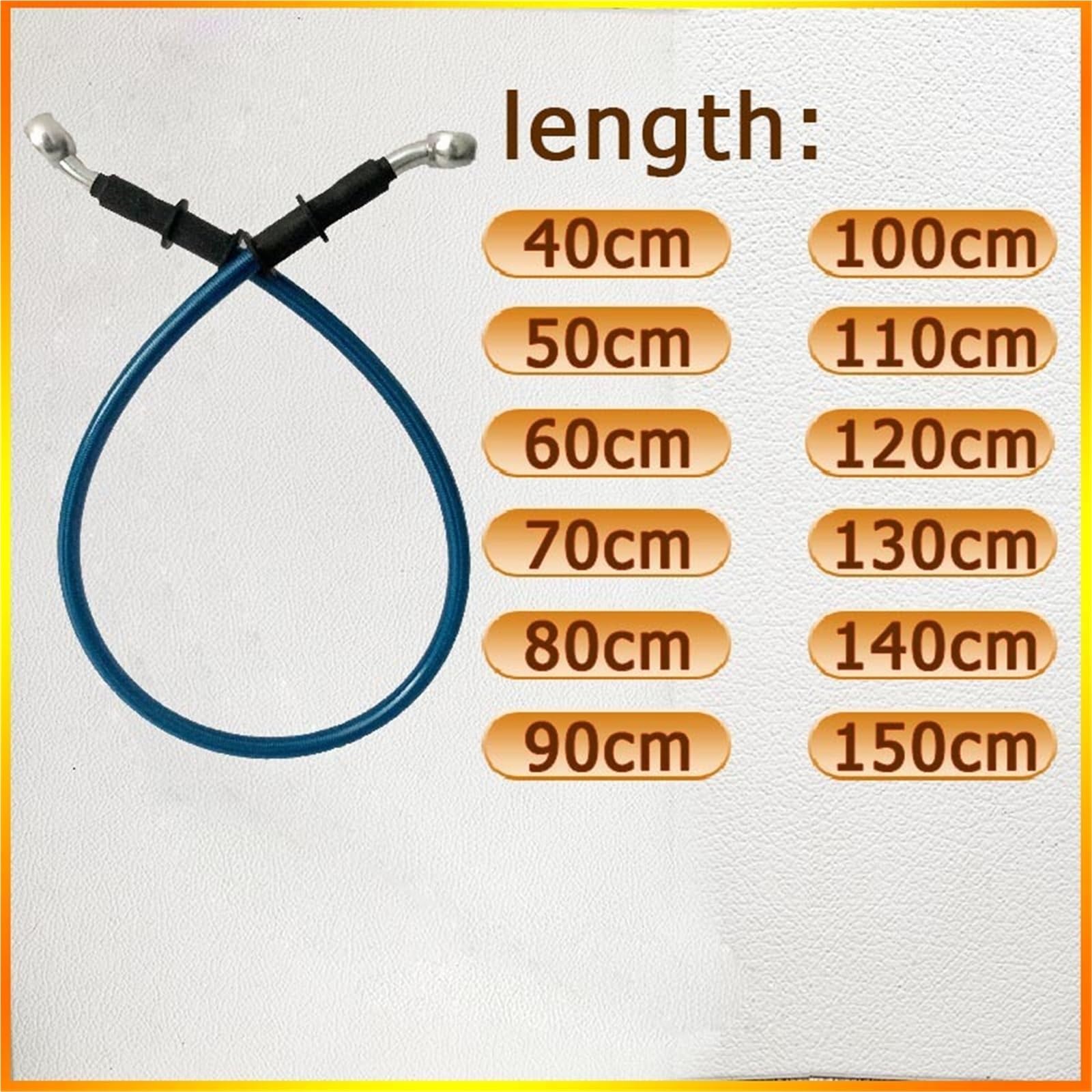 rura hamulcowa 90-130 cm uniwersalna linka hamulcowa 28° stalowa pleciona hydrauliczna chłodnica oleju sprzęgła motocykla terenowego(Black 90cm)