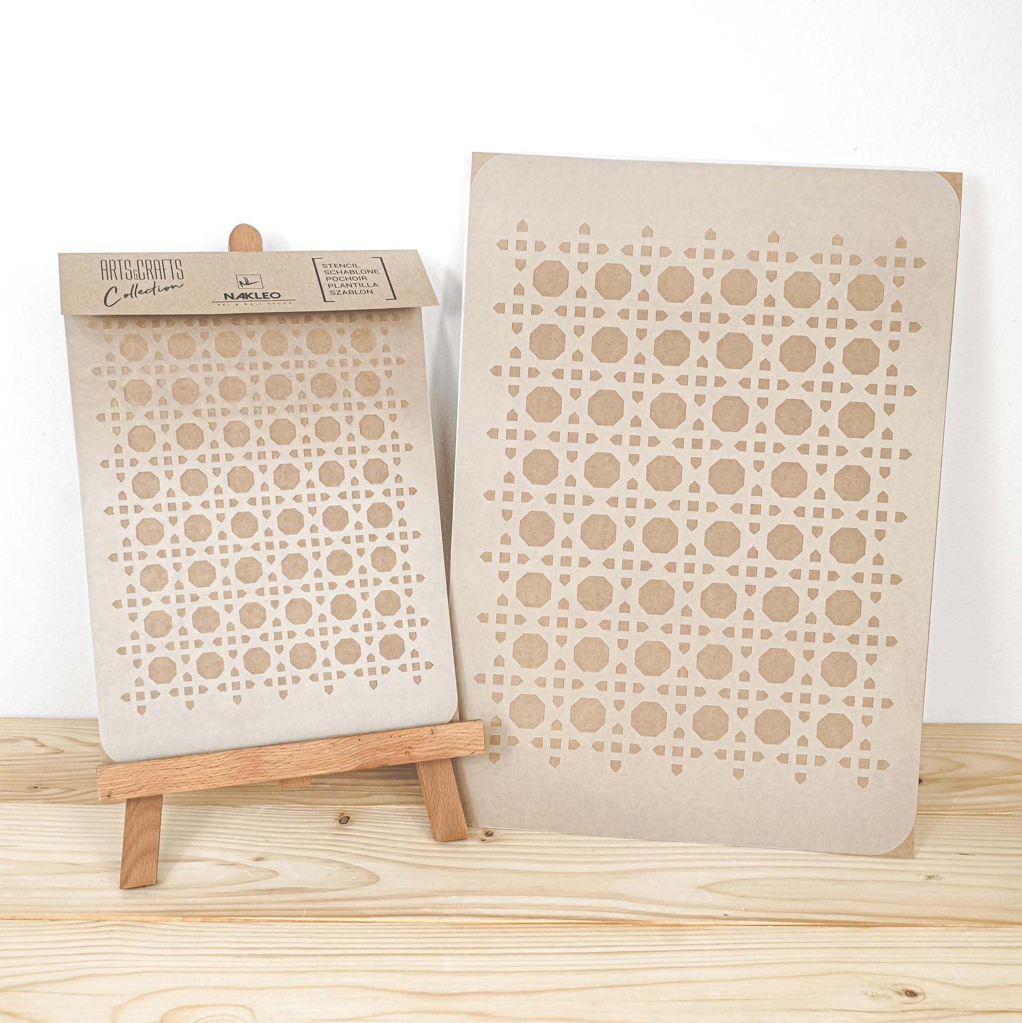 NAKLEO Painting Stencil for Crafts A4 21x30cm, Rattan Boho Rotang Pattern - Image 4
