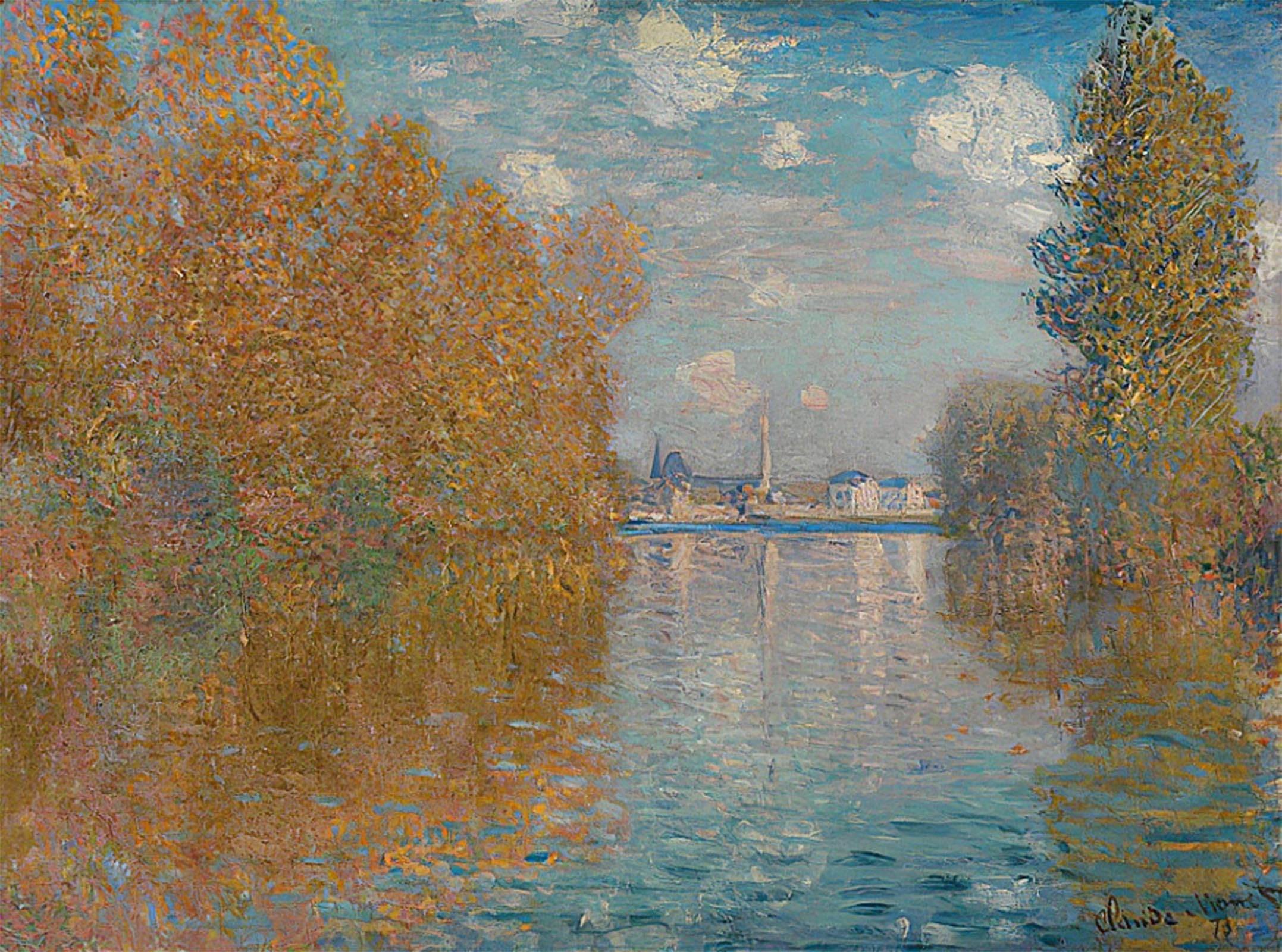 ARTXLXXBN Famous Painting Art Wall Decor Abstract Art Picture Herbststimmung in Argenteuil by Claude Monet Animal Pictures for Home Decor 60x90cm